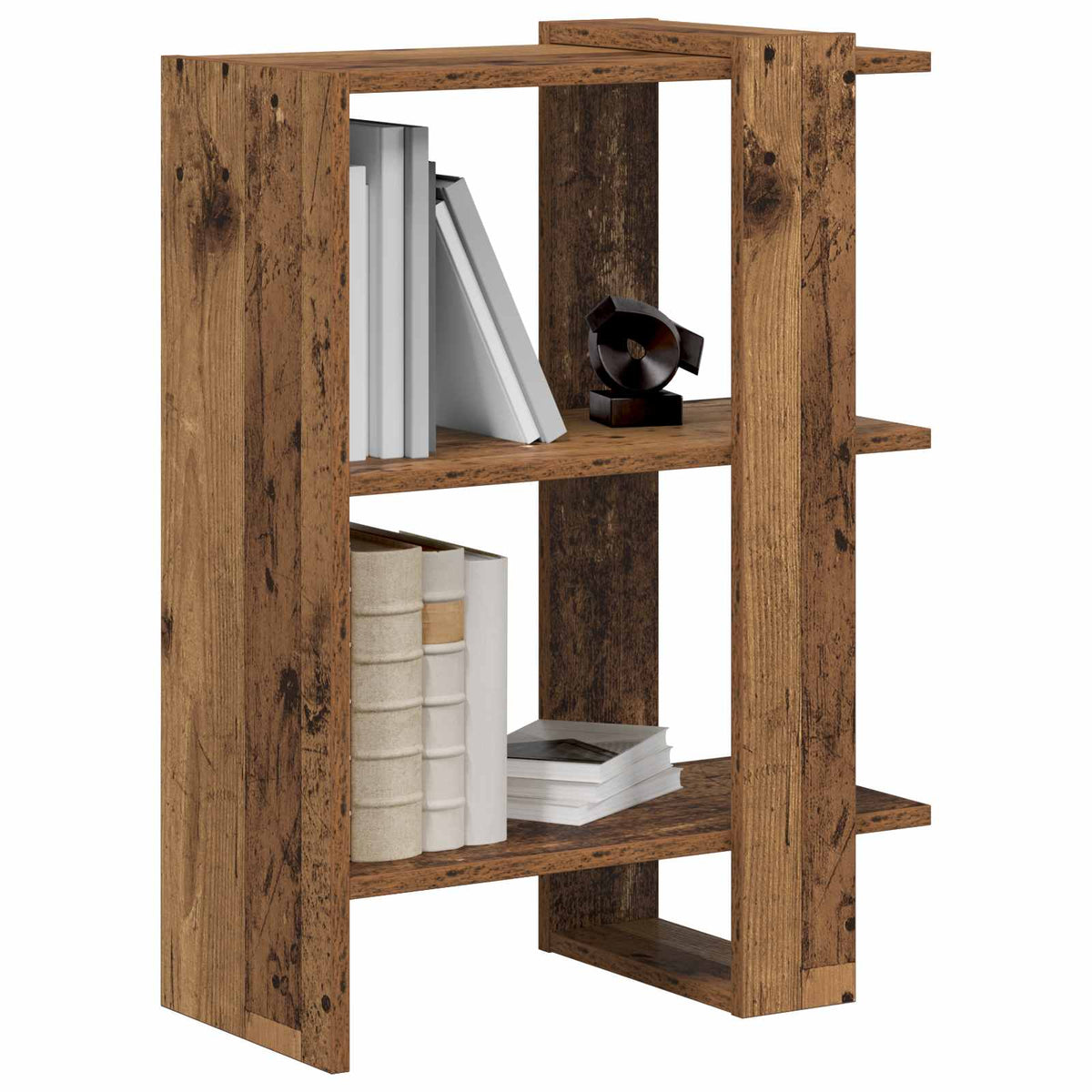 Bücherregal 2 Ebenen 52 x 25 x 71,5 cm Holzwerkstoff Altholz