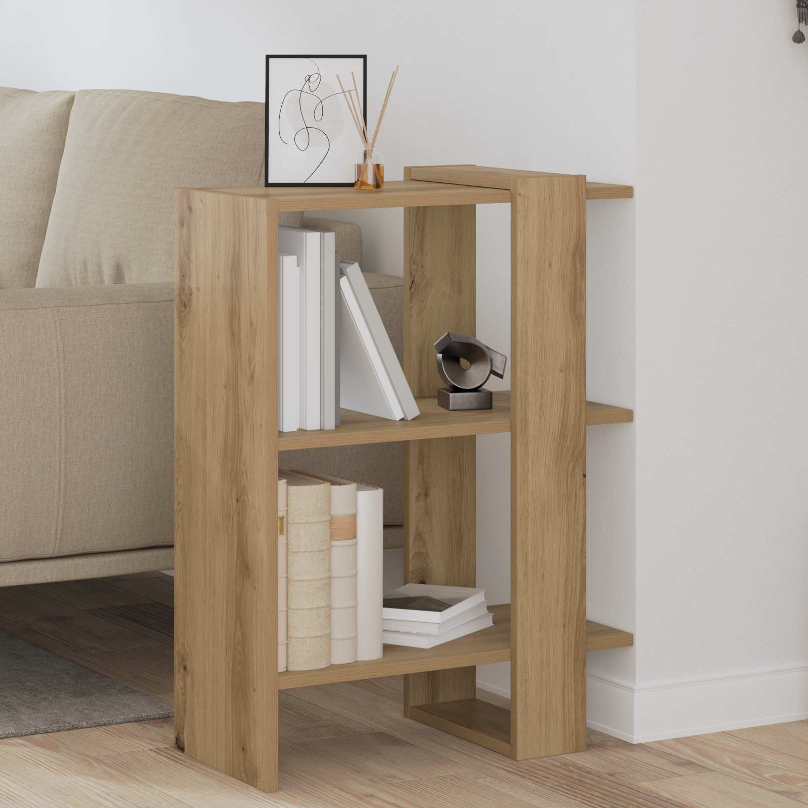 Bücherregal 2 Ebenen 52 x 25 x 71,5 cm Holzwerkstoff