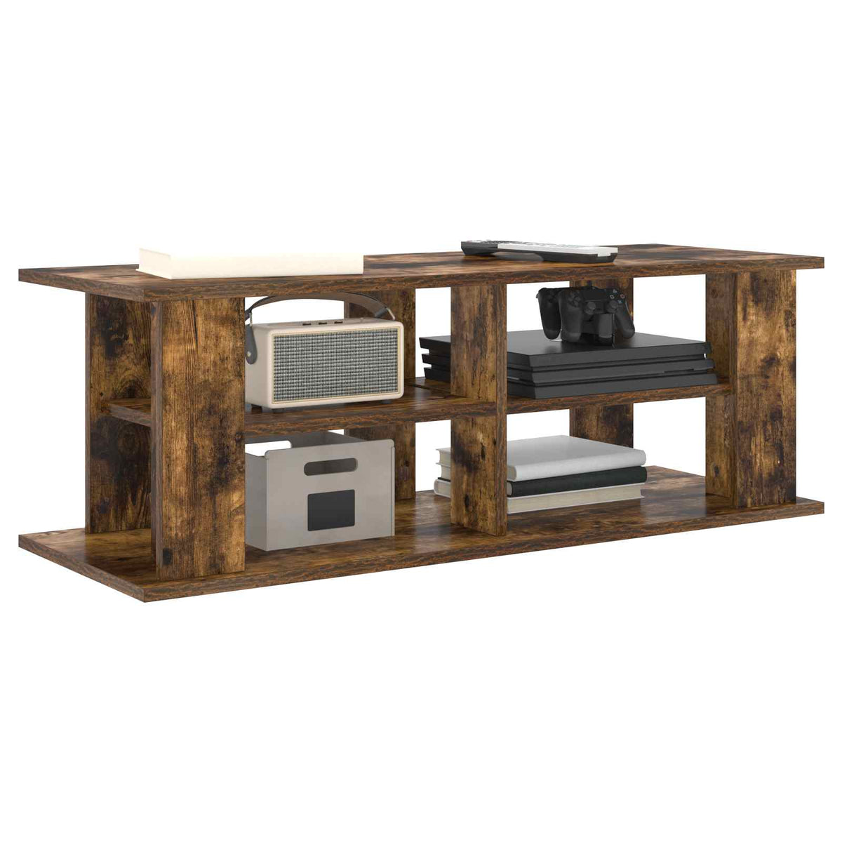TV-Ständer 96 x 35 x 33,5 cm Räuchereiche Holzwerkstoff