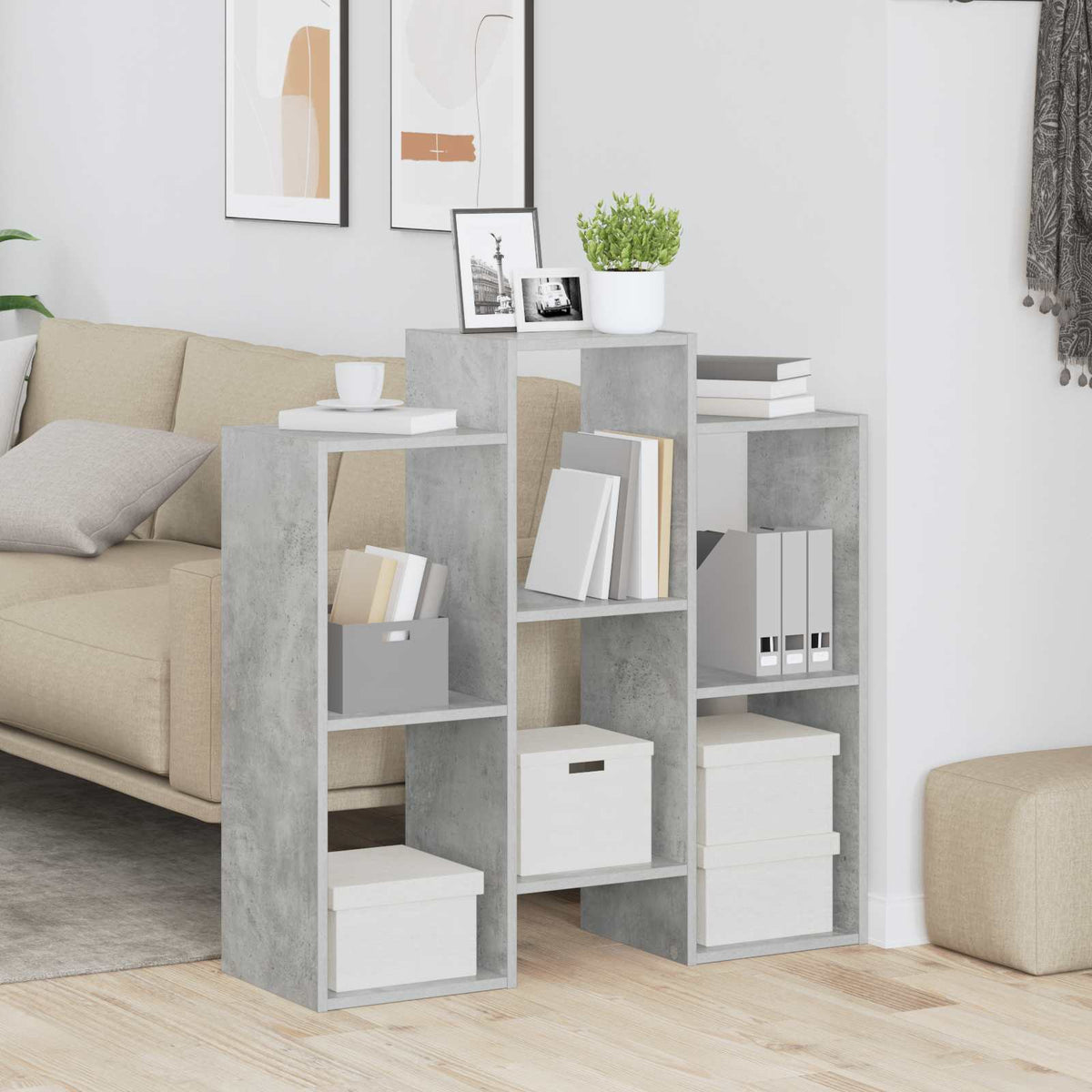 Sideboard Betongrau 90 x 30 x 90 cm