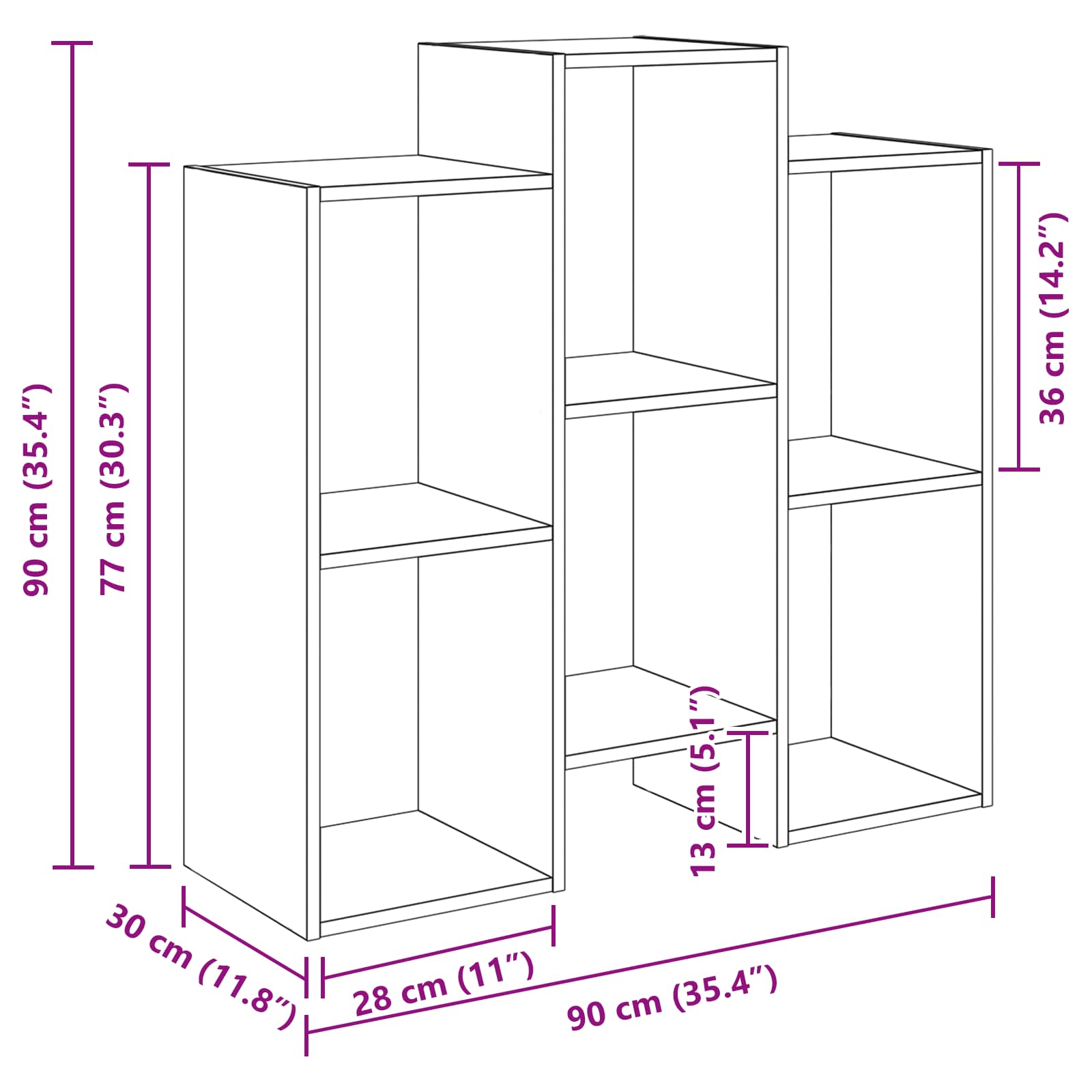 Sideboard Räuchereiche 90 x 30 x 90 cm