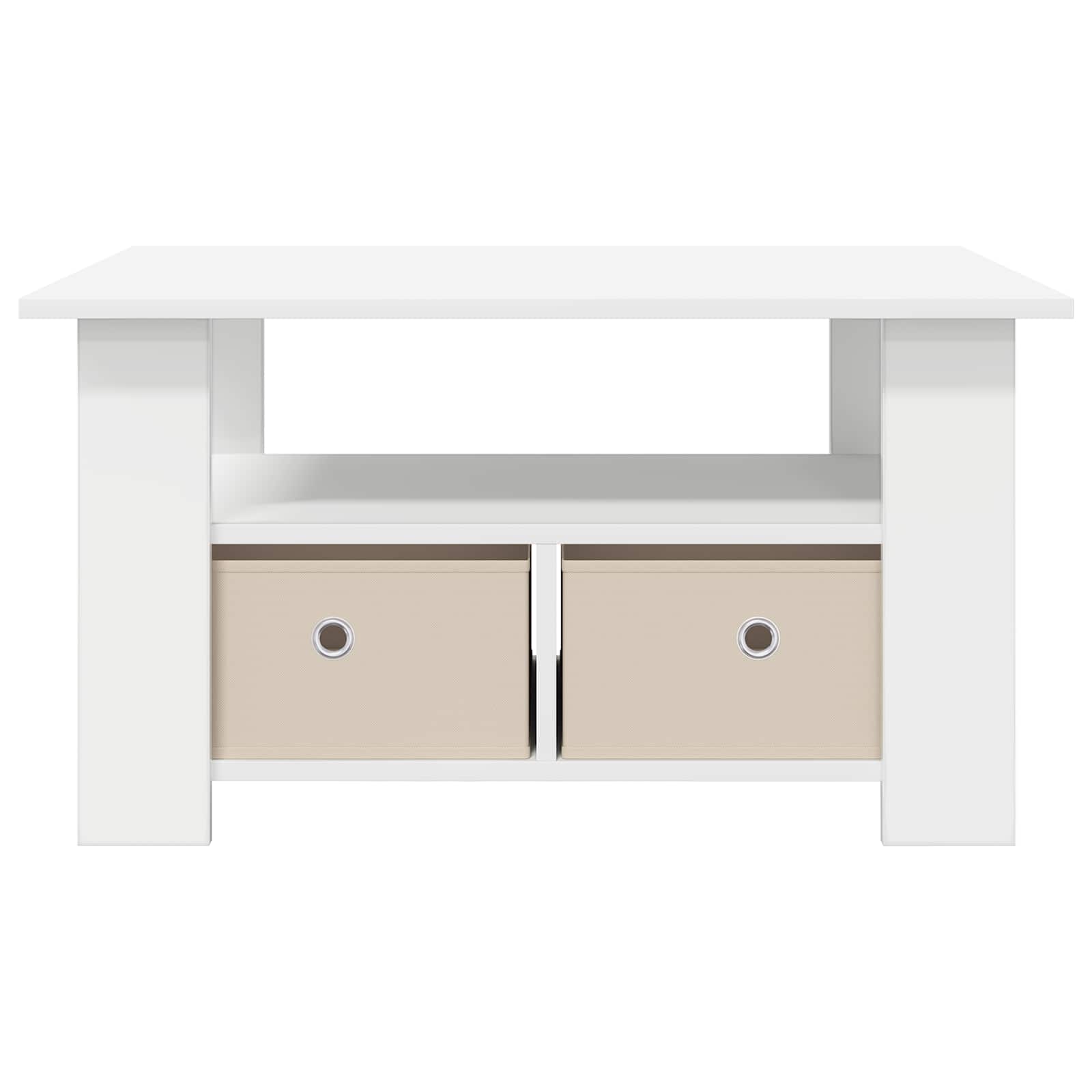 Couchtisch Weiß 77 x 55 x 42 cm Holzwerkstoff