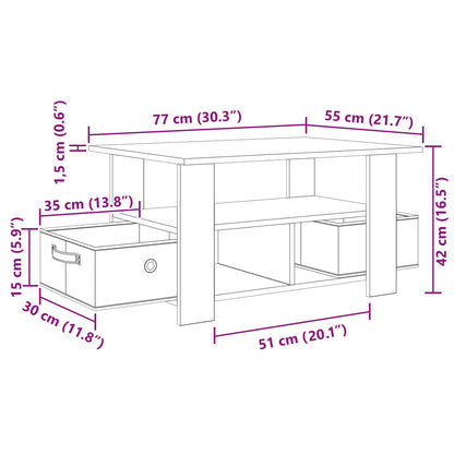 Couchtisch Weiß 77 x 55 x 42 cm Holzwerkstoff