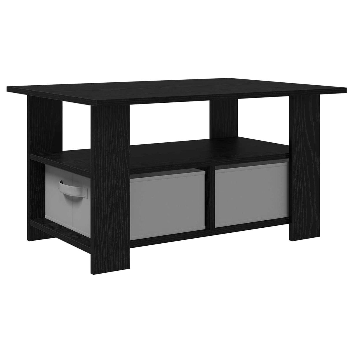 Couchtisch Schwarz Eichen-Optik 77 x 55 x 42 cm Holzwerkstoff