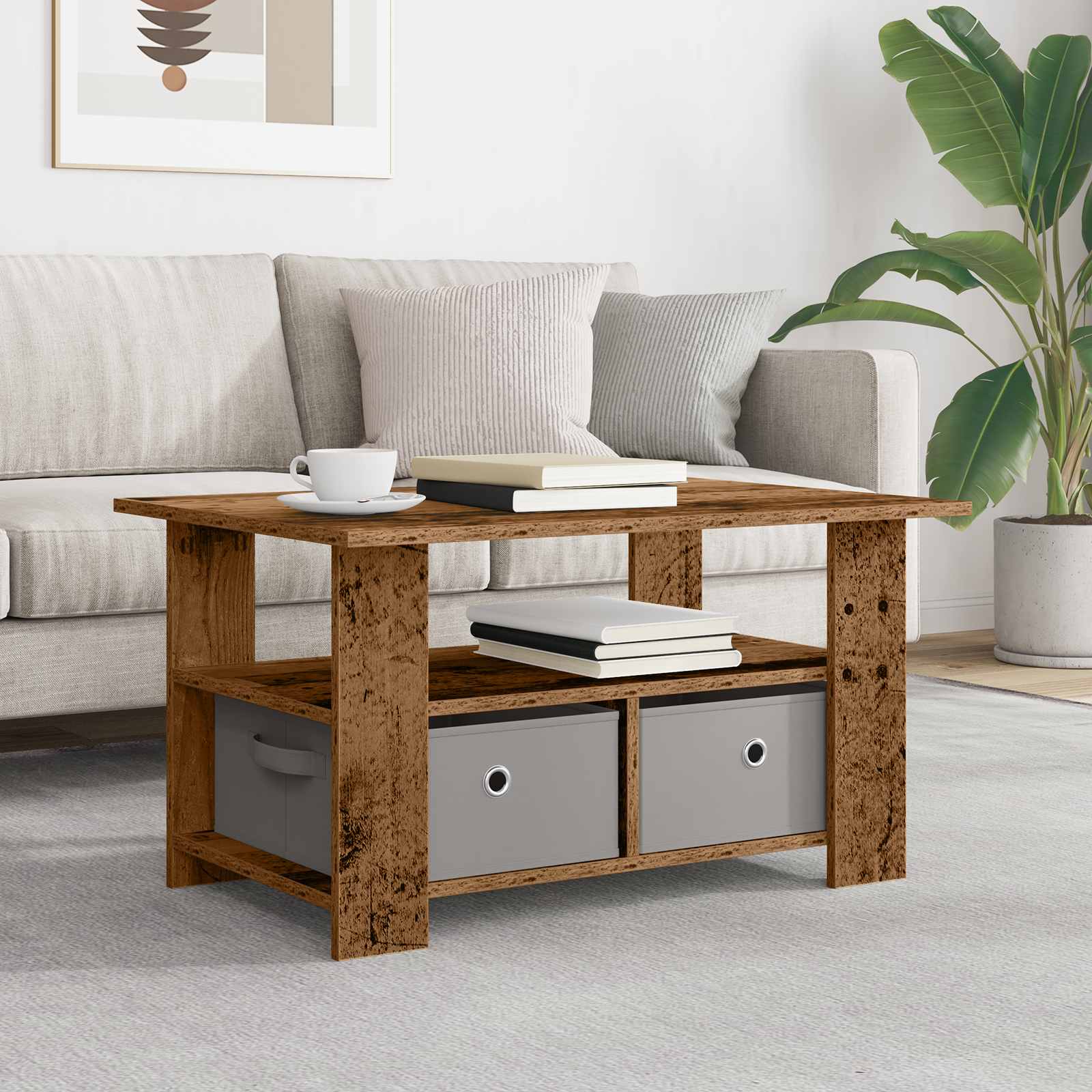 Couchtisch Altholz 77 x 55 x 42 cm Holzwerkstoff
