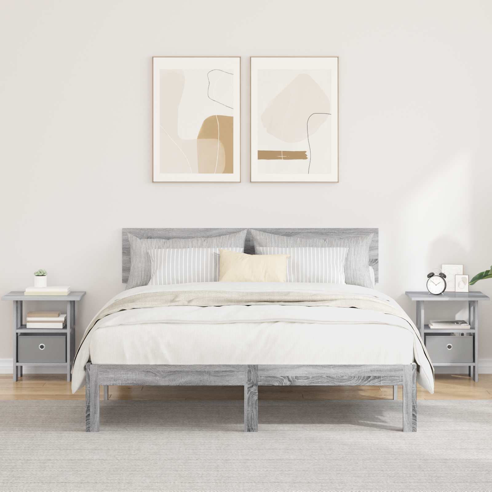 Nachttisch 2 stk. Graues Sonoma 41 x 40 x 45 cm Holzwerkstoff