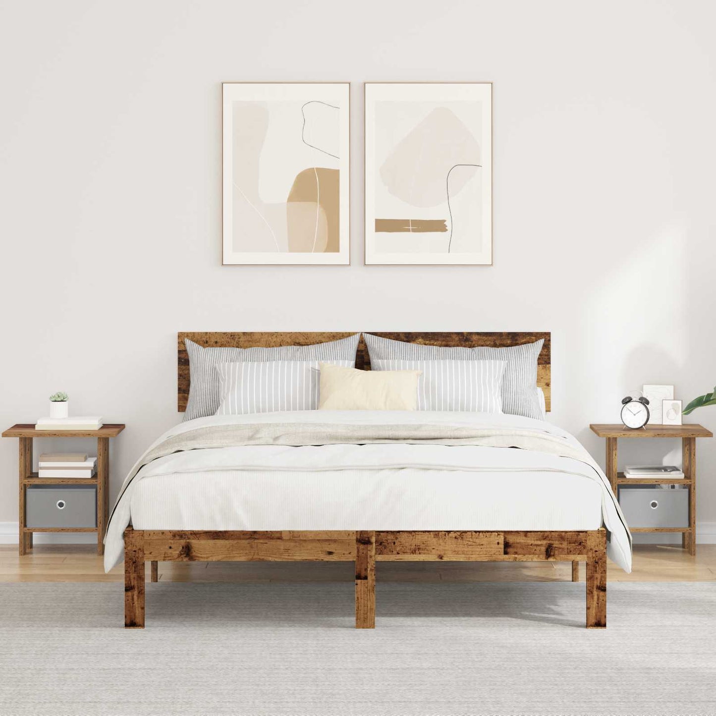 Nachttisch 2 stk. Altholz 41 x 40 x 45 cm Holzwerkstoff