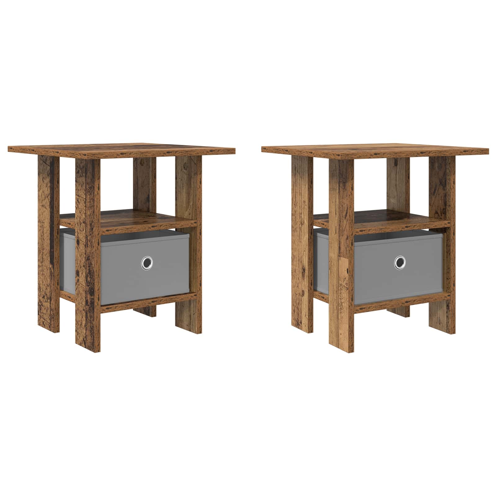 Nachttisch 2 stk. Altholz 41 x 40 x 45 cm Holzwerkstoff