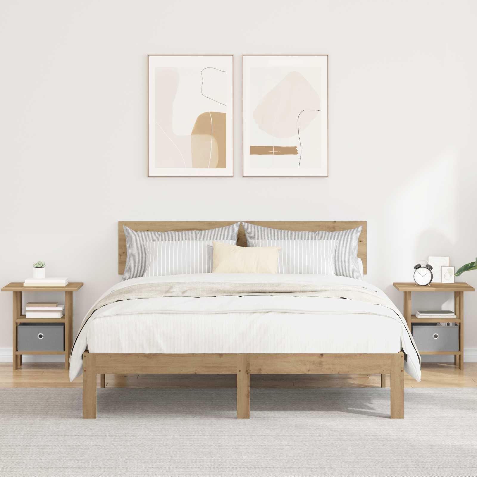 Nachttisch 2 stk. Artisan-Eiche 41 x 40 x 45 cm Holzwerkstoff