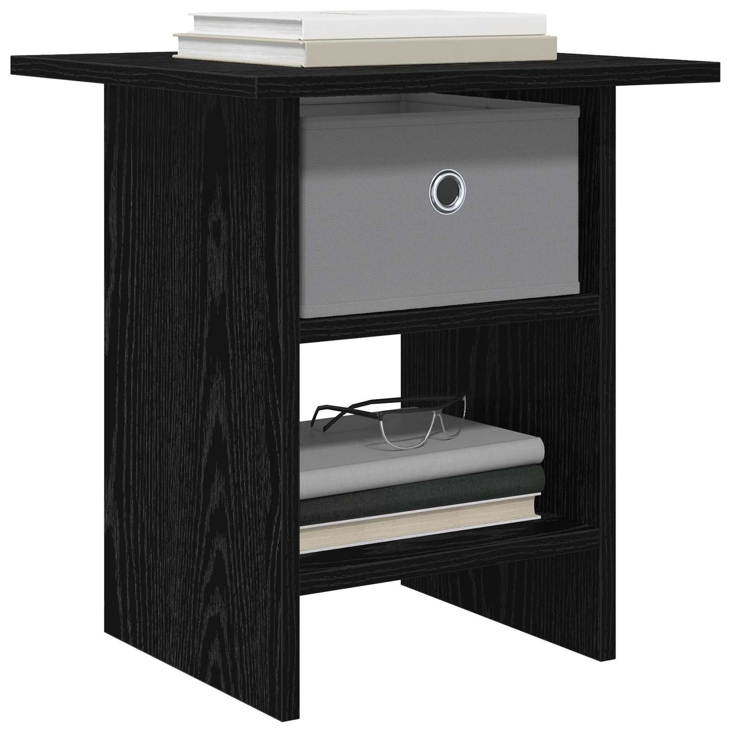 Nachttisch Schwarz Eichen-Optik 41 x 40 x 45 cm Holzwerkstoff
