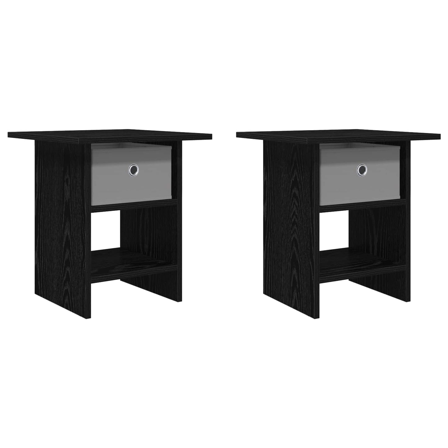 Nachttisch 2 Stk. Schwarz Eichen-Optik 41 x 40 x 45 cm