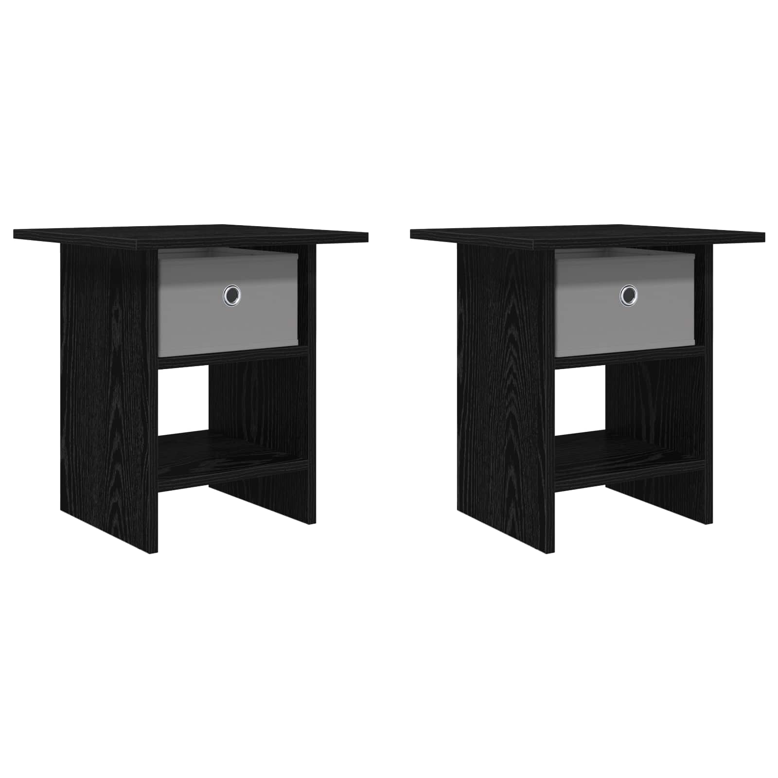 Nachttisch 2 Stk. Schwarz Eichen-Optik 41 x 40 x 45 cm