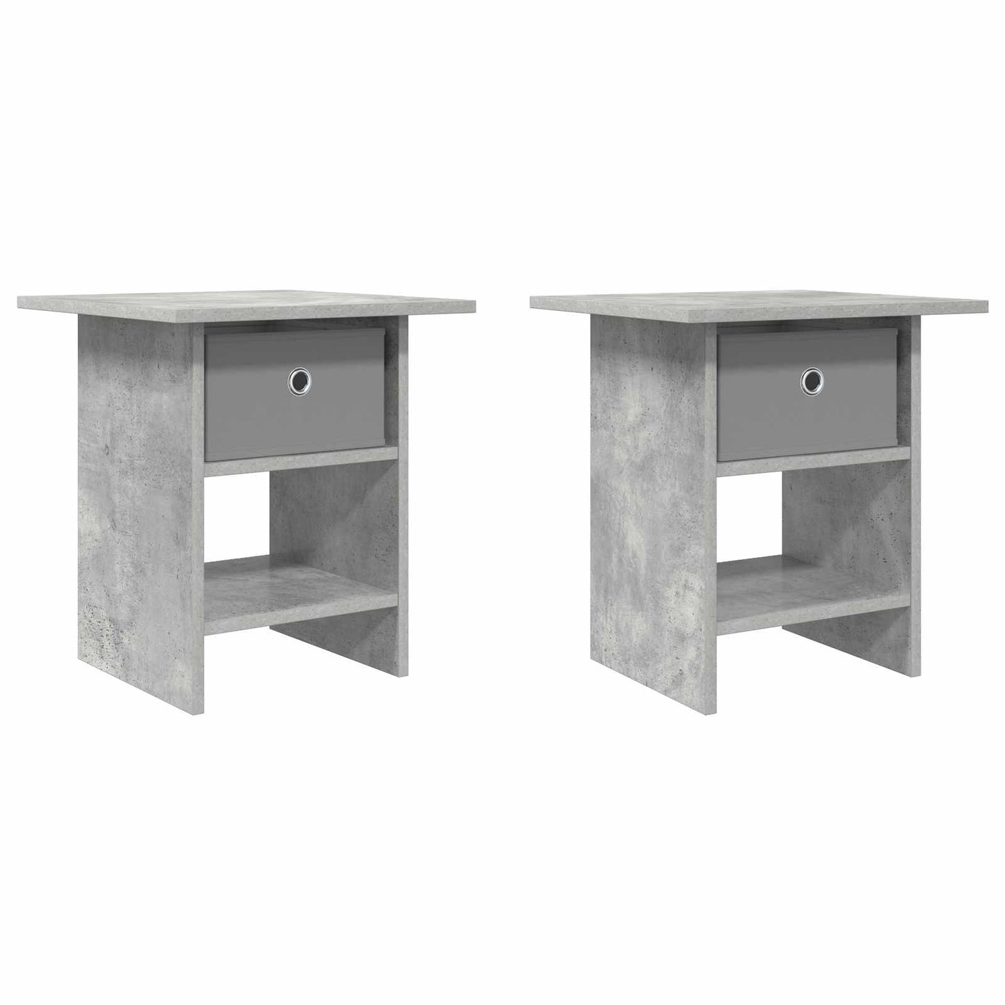 Nachttisch 2 Stk. Betongrau 41 x 40 x 45 cm Holzwerkstoff