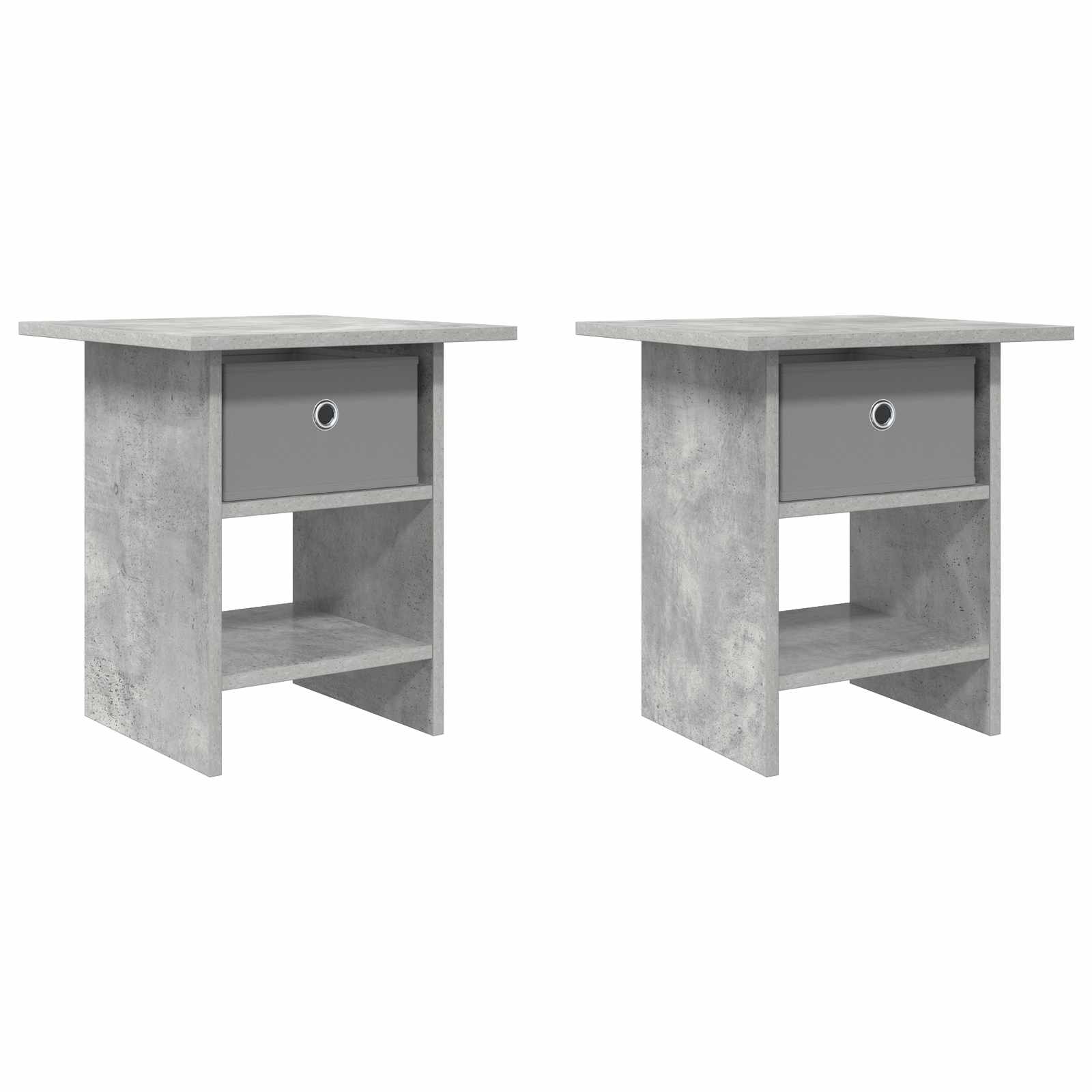Nachttisch 2 Stk. Betongrau 41 x 40 x 45 cm Holzwerkstoff