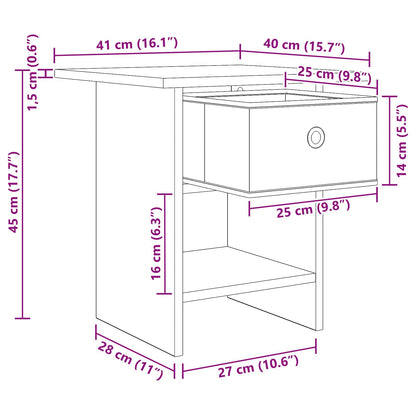 Nachttisch 2 Stk. Betongrau 41 x 40 x 45 cm Holzwerkstoff