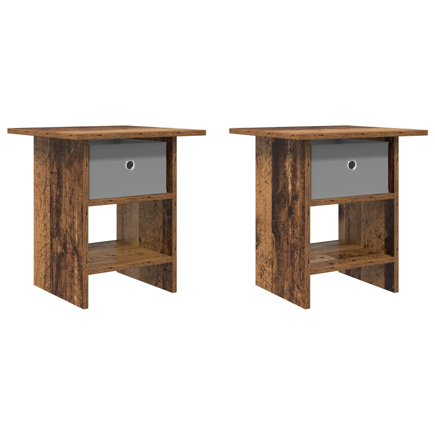Nachttisch 2 Stk. Altholz 41 x 40 x 45 cm Holzwerkstoff