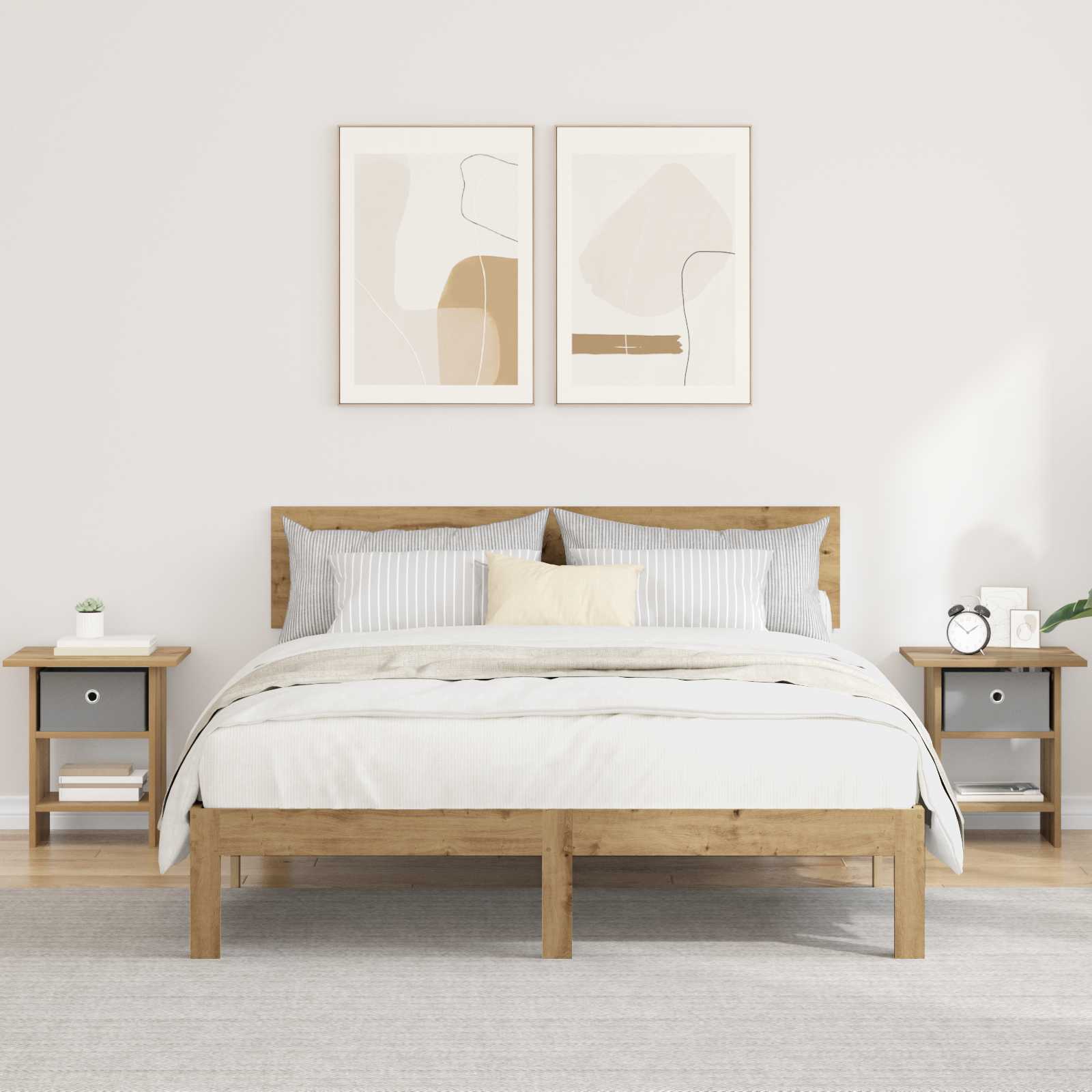 Nachttisch 2 Stk. Artisan-Eiche 41 x 40 x 45 cm Holzwerkstoff