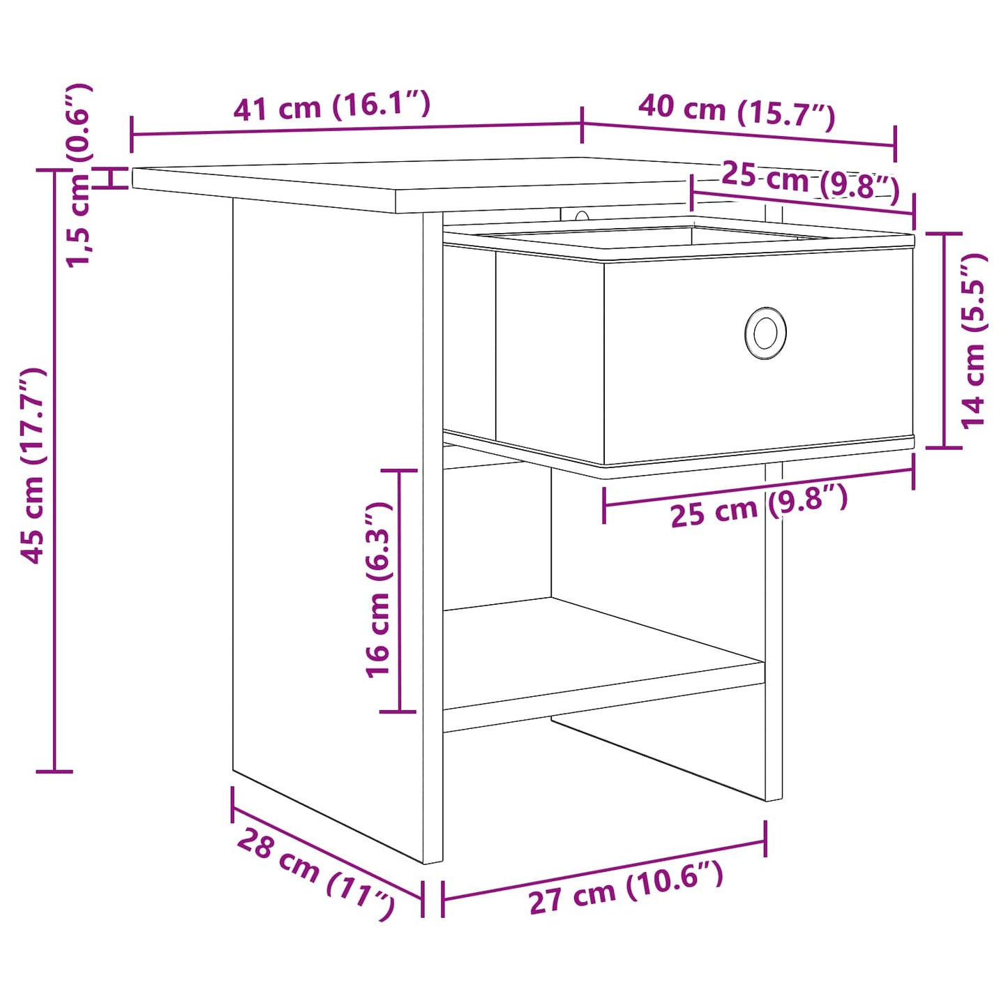 Nachttisch 2 Stk. Artisan-Eiche 41 x 40 x 45 cm Holzwerkstoff