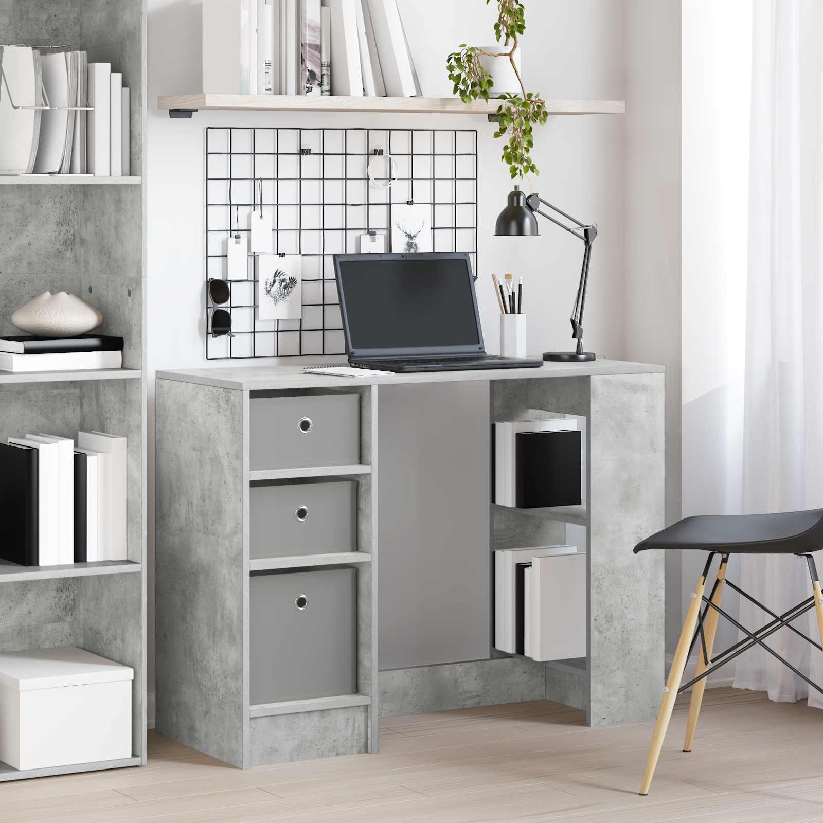 Schreibtisch Betongrau 100 x 40 x 75 cm Holzwerkstoff