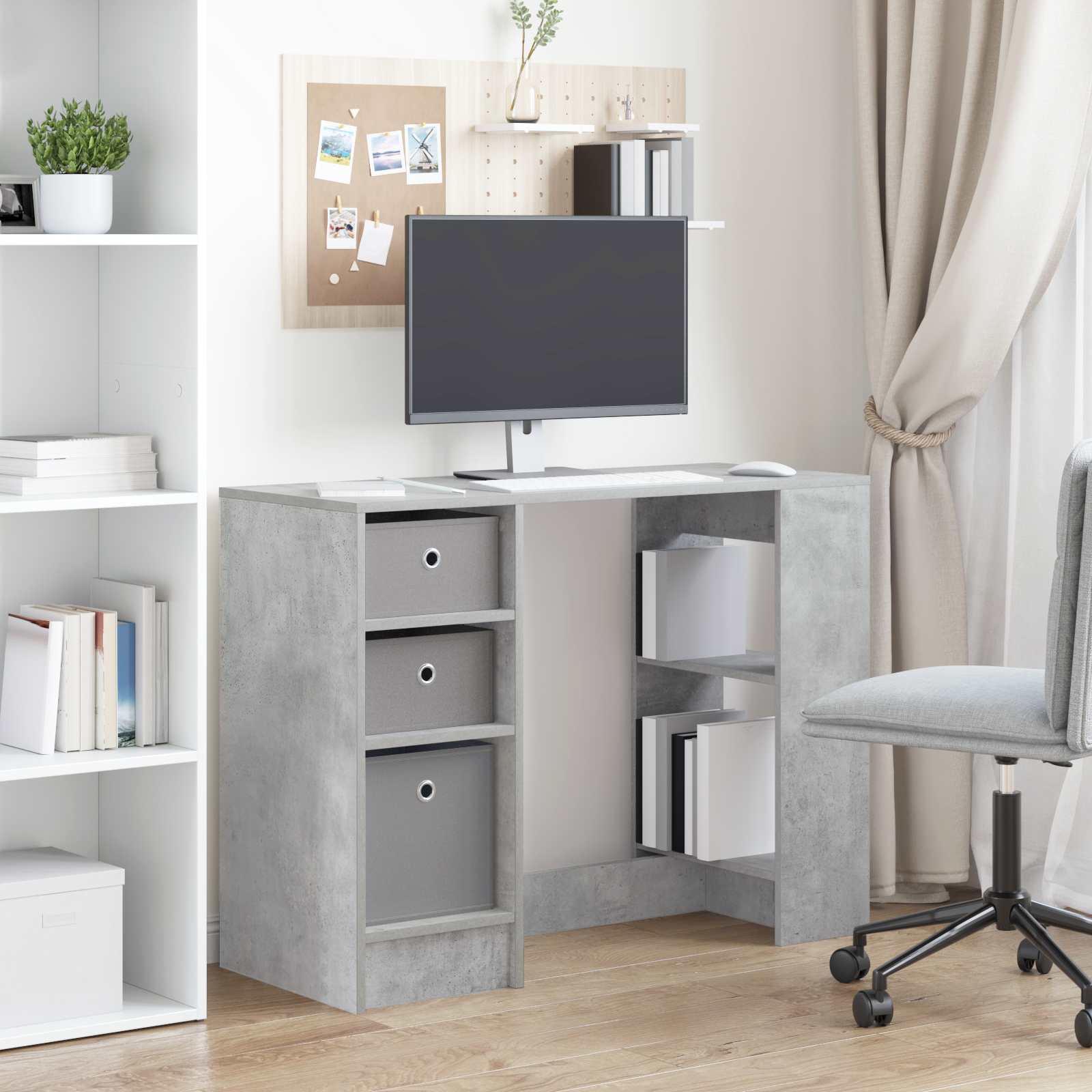 Schreibtisch Betongrau 100 x 40 x 75 cm Holzwerkstoff