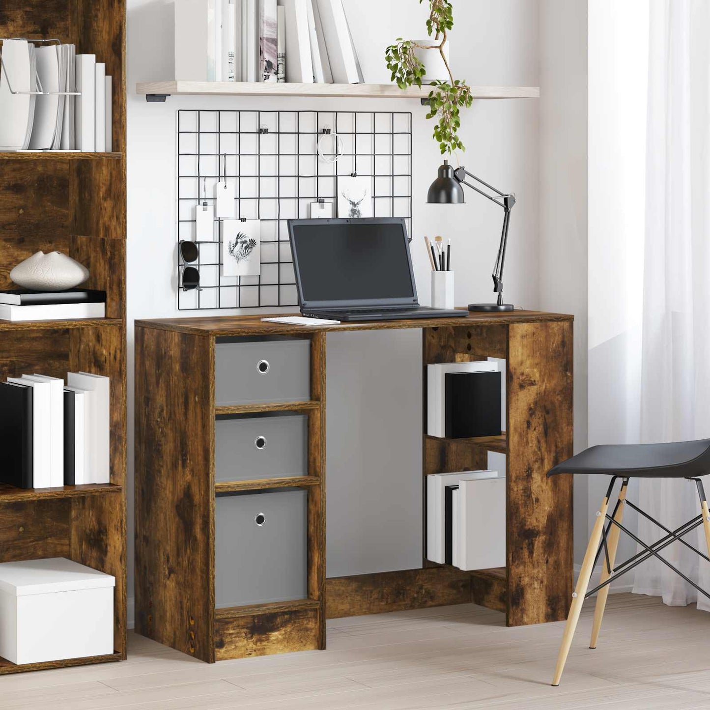 Schreibtisch Räuchereiche 100 x 40 x 75 cm Holzwerkstoff