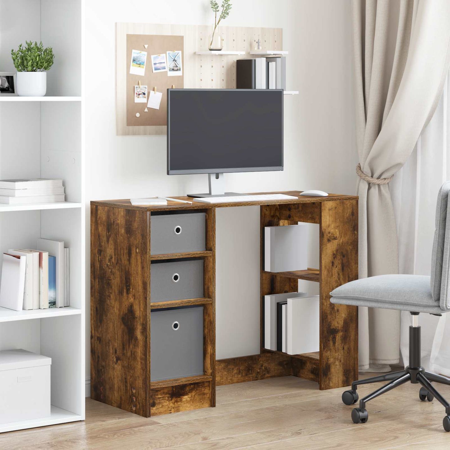 Schreibtisch Räuchereiche 100 x 40 x 75 cm Holzwerkstoff