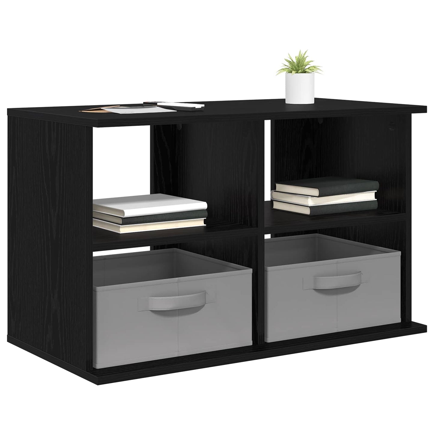 TV-Ständer mit Schubladen Schwarz Eichen-Optik 79 x 40 x 48 cm