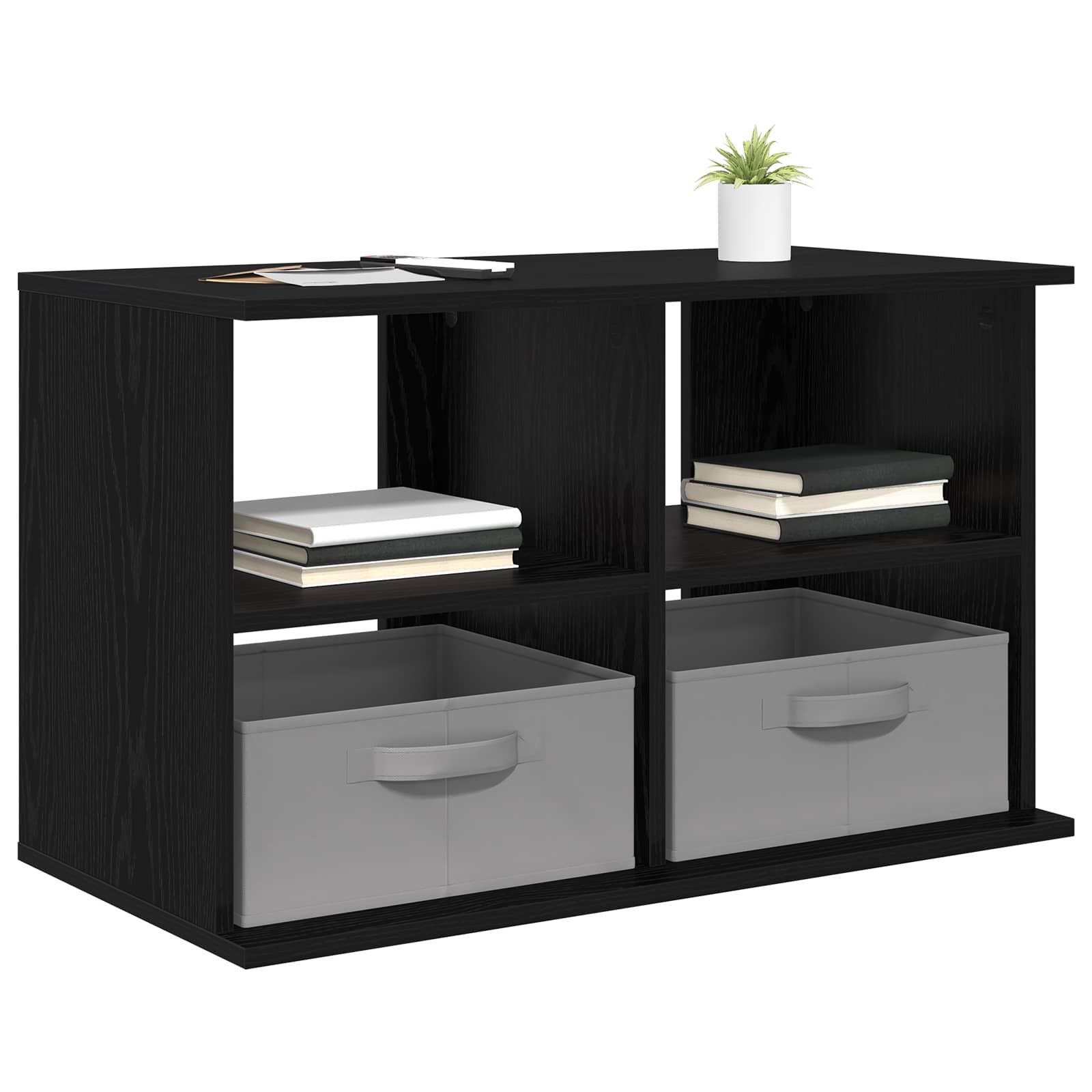 TV-Ständer mit Schubladen Schwarz Eichen-Optik 79 x 40 x 48 cm
