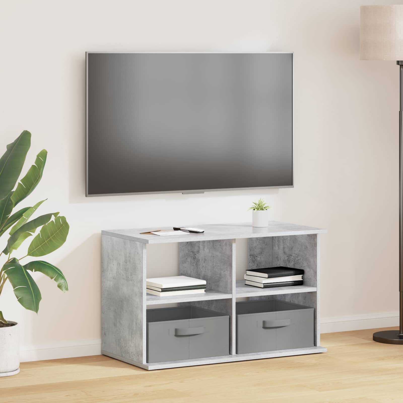 TV-Ständer mit Schubladen Beton Grau 79 x 40 x 48 cm
