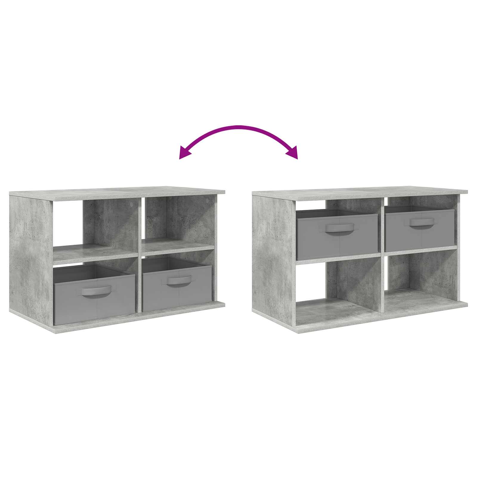TV-Ständer mit Schubladen Beton Grau 79 x 40 x 48 cm
