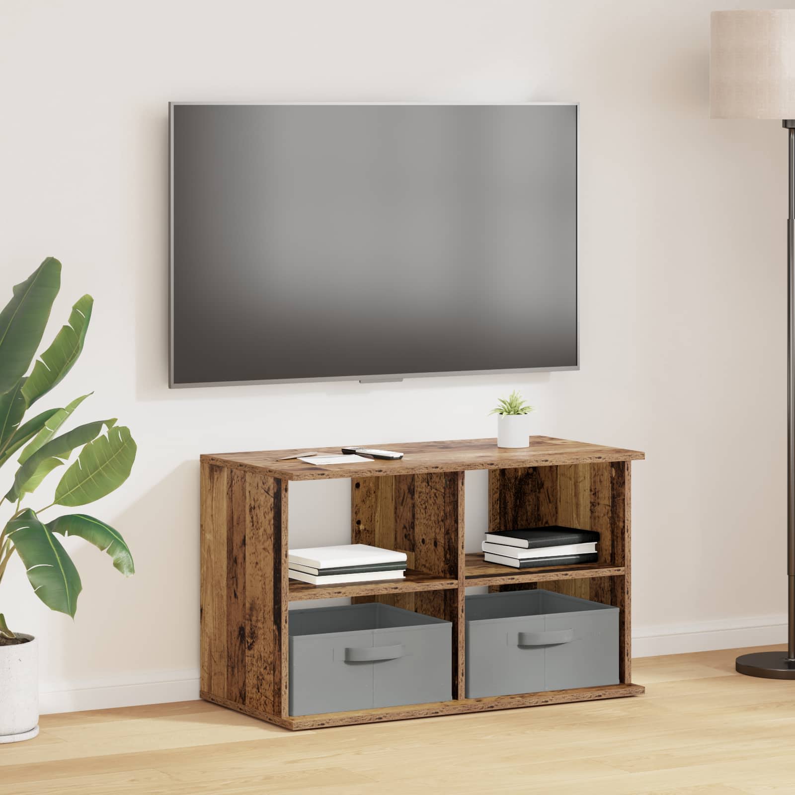 TV-Ständer mit Schubladen Altholz 79 x 40 x 48 cm