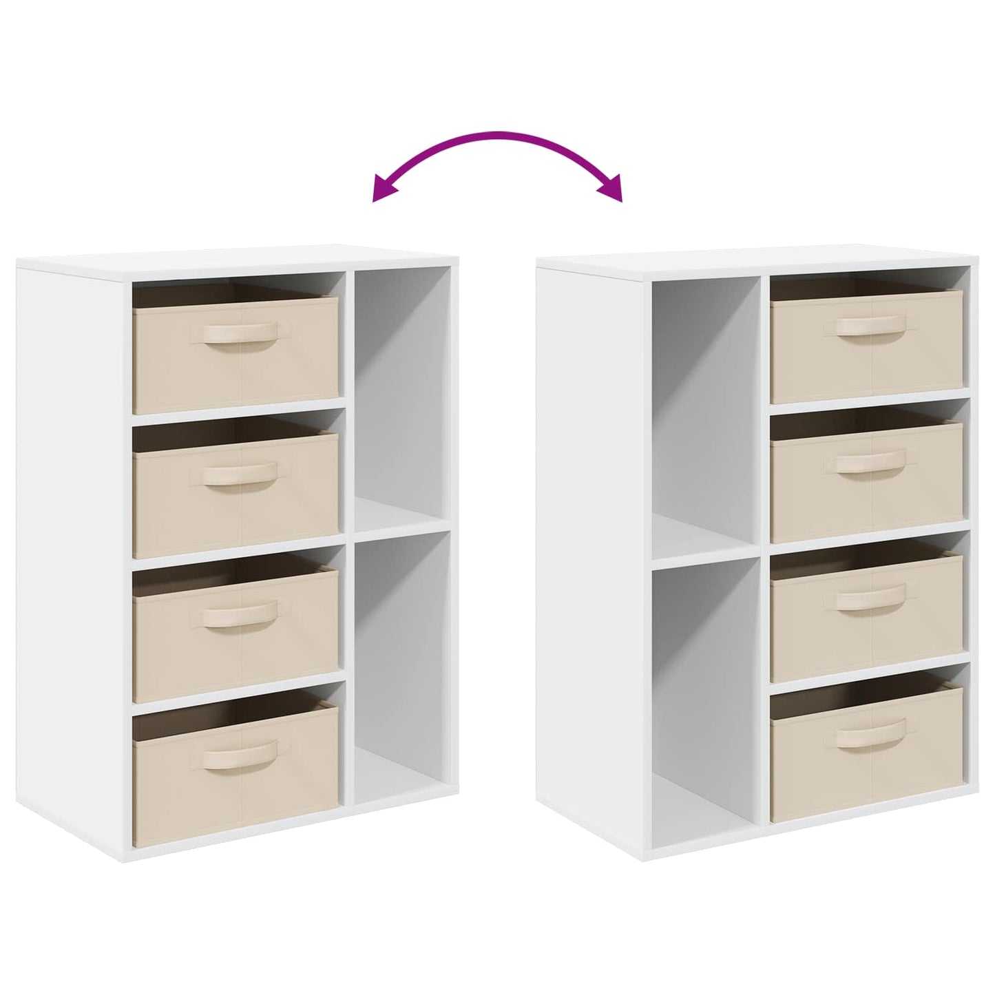 Sideboard Weiß 60 x 33,5 x 84 cm