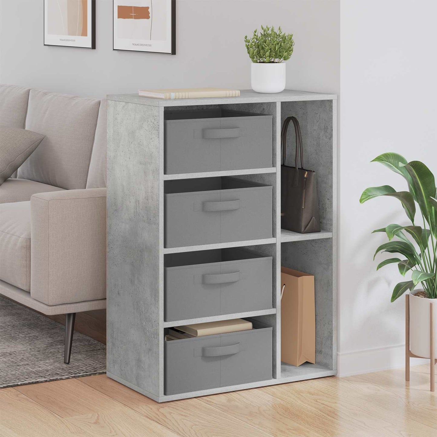 Sideboard Betongrau 60 x 33,5 x 84 cm