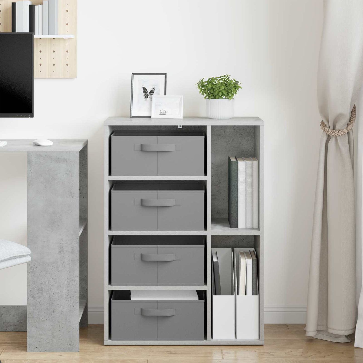 Sideboard Betongrau 60 x 33,5 x 84 cm