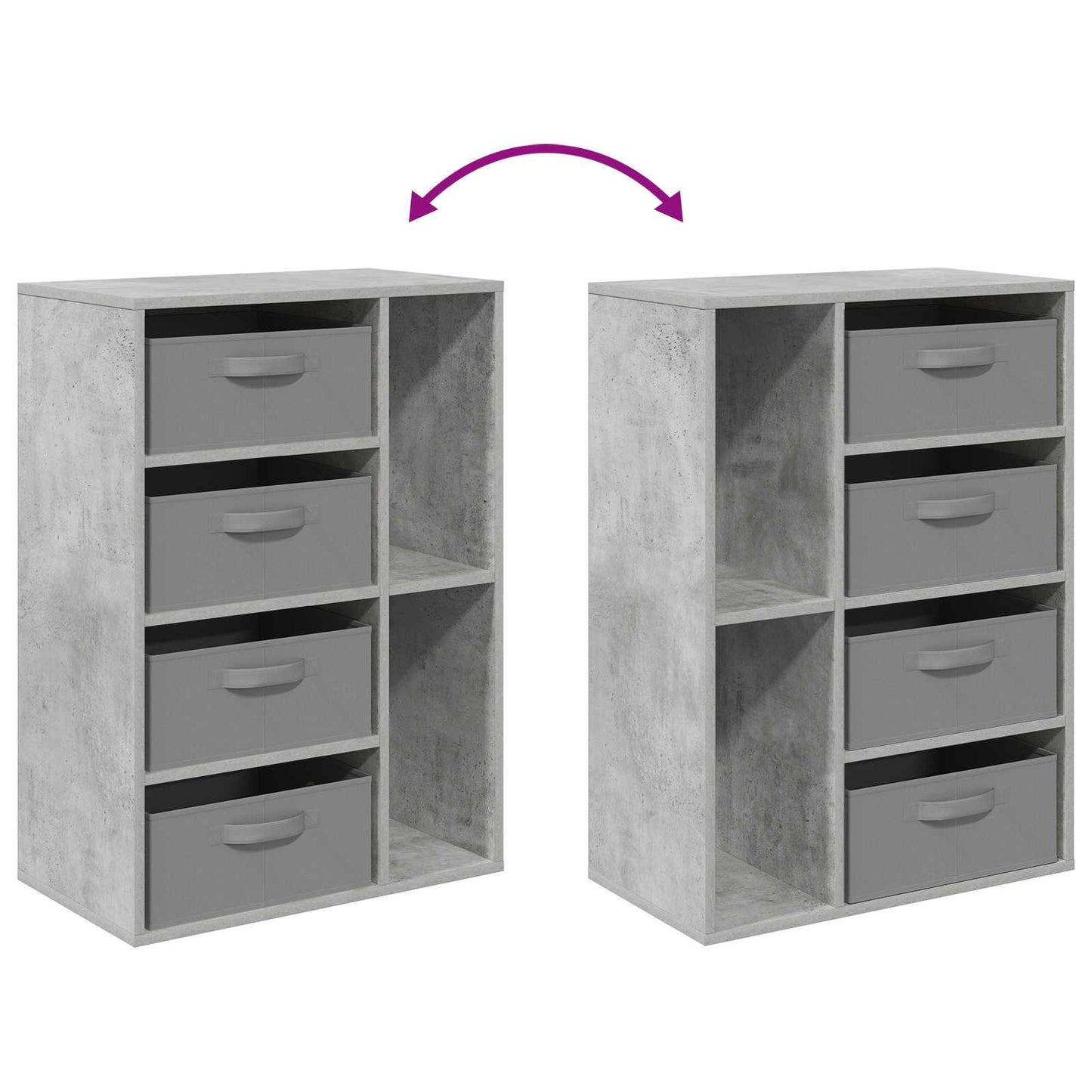 Sideboard Betongrau 60 x 33,5 x 84 cm
