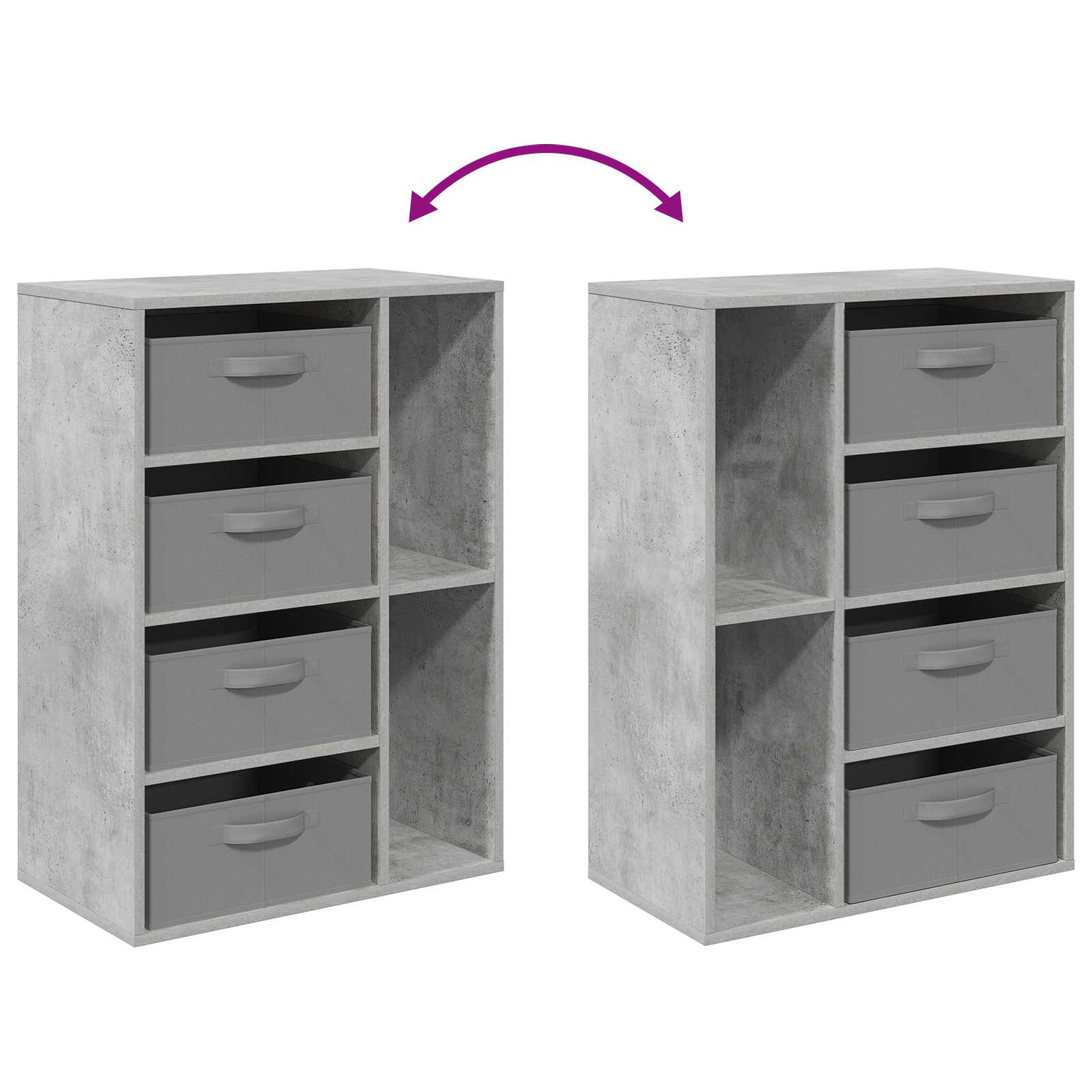 Sideboard Betongrau 60 x 33,5 x 84 cm
