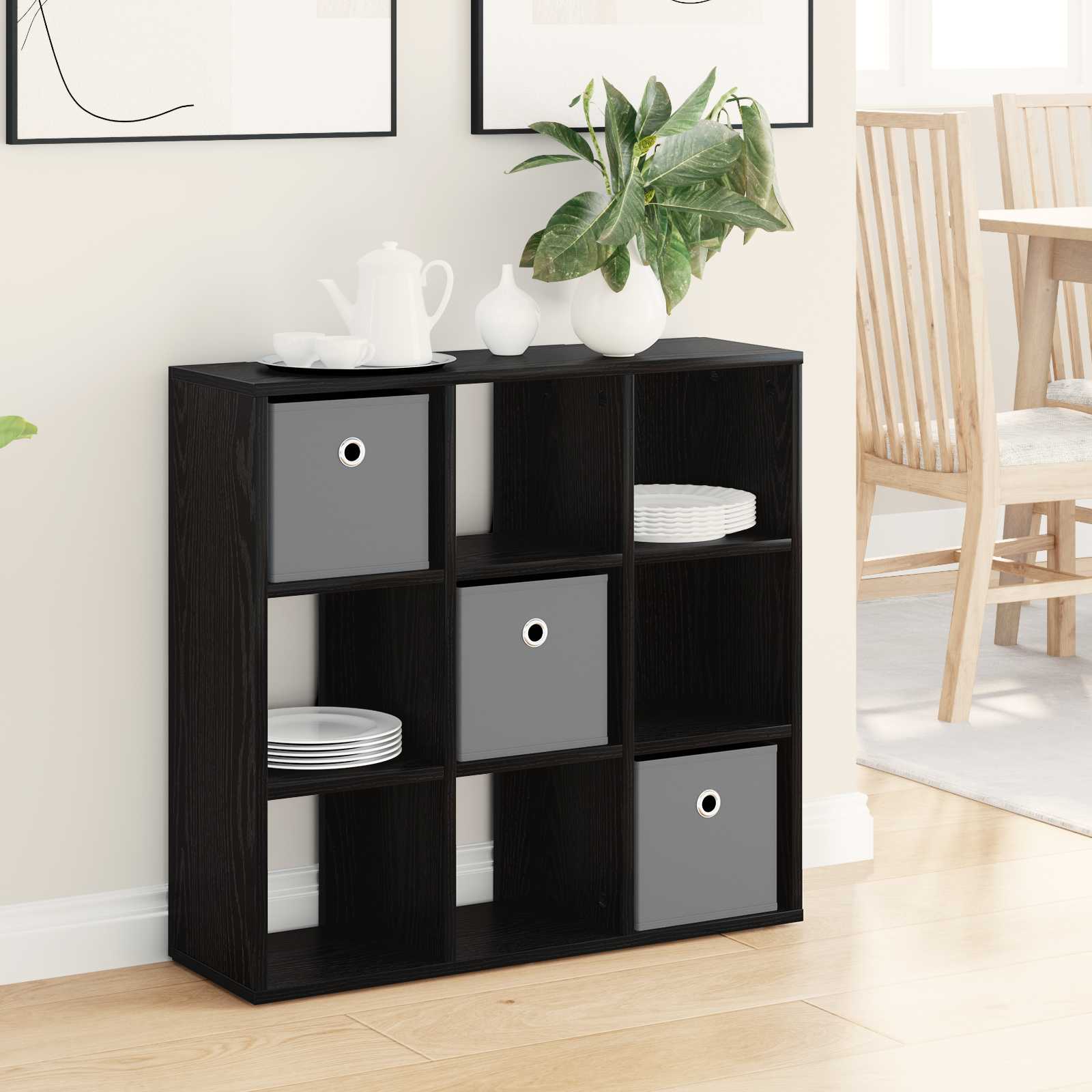 Sideboard Schwarz Eichen-Optik 73,5 x 24 x 69,5 cm