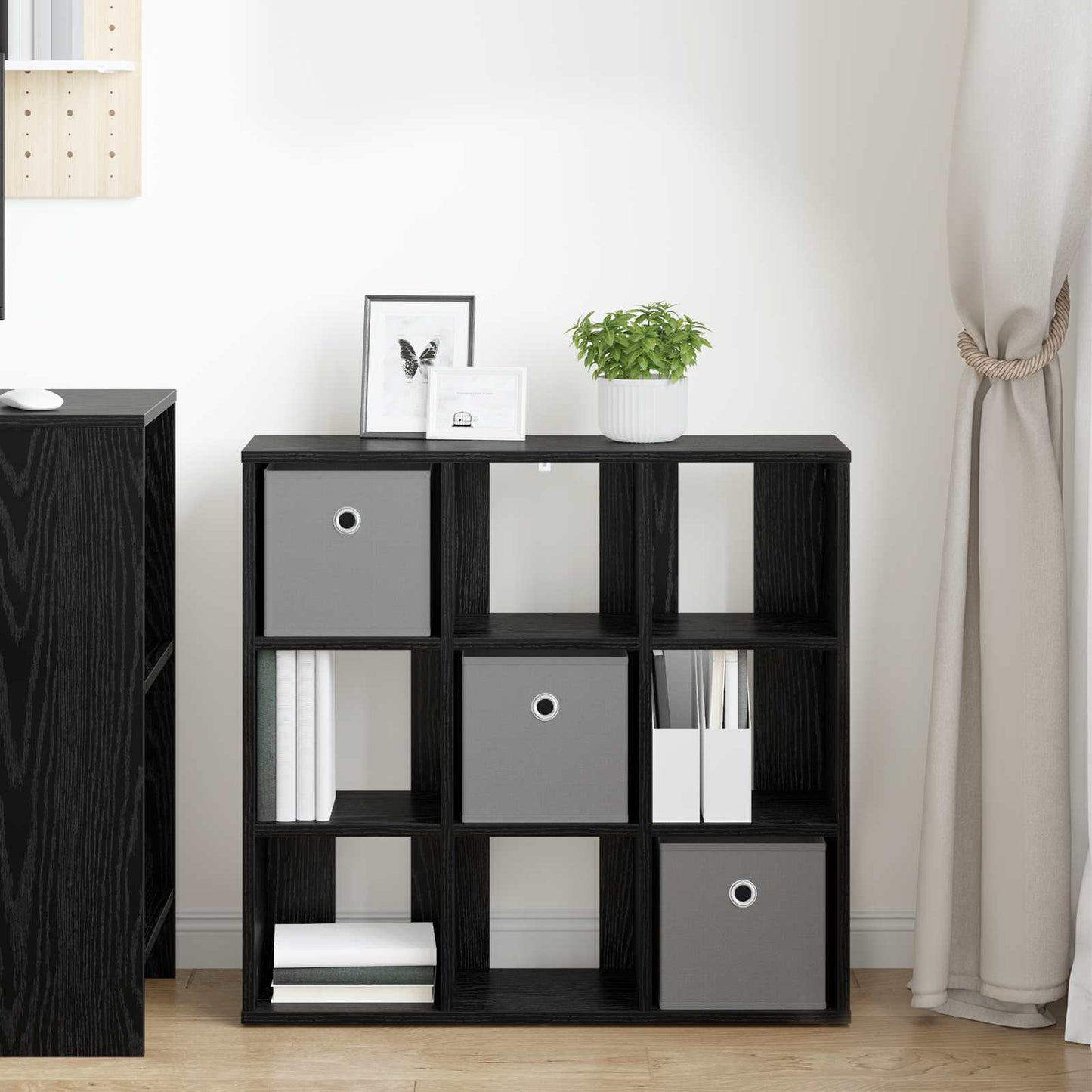 Sideboard Schwarz Eichen-Optik 73,5 x 24 x 69,5 cm