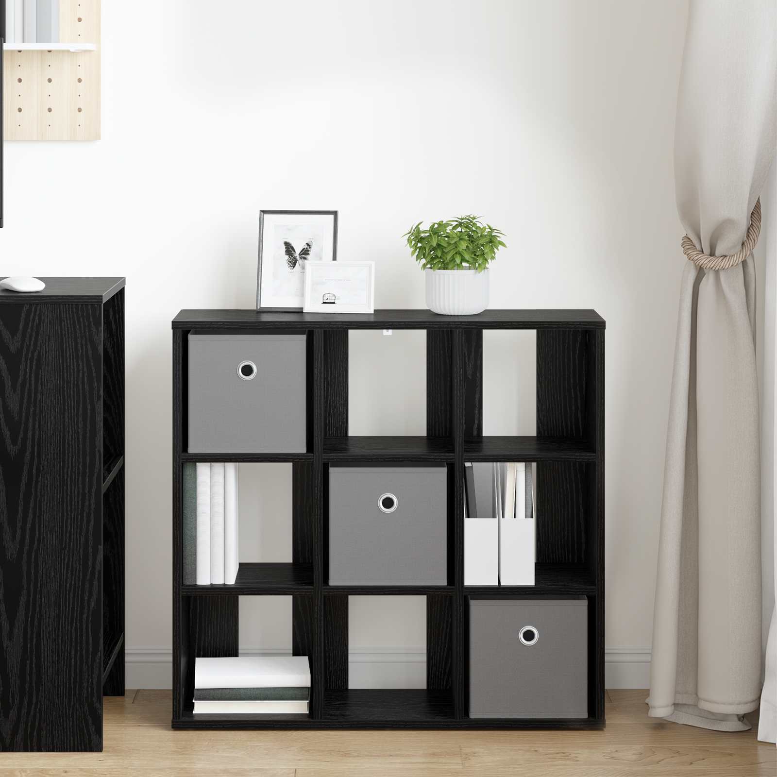 Sideboard Schwarz Eichen-Optik 73,5 x 24 x 69,5 cm