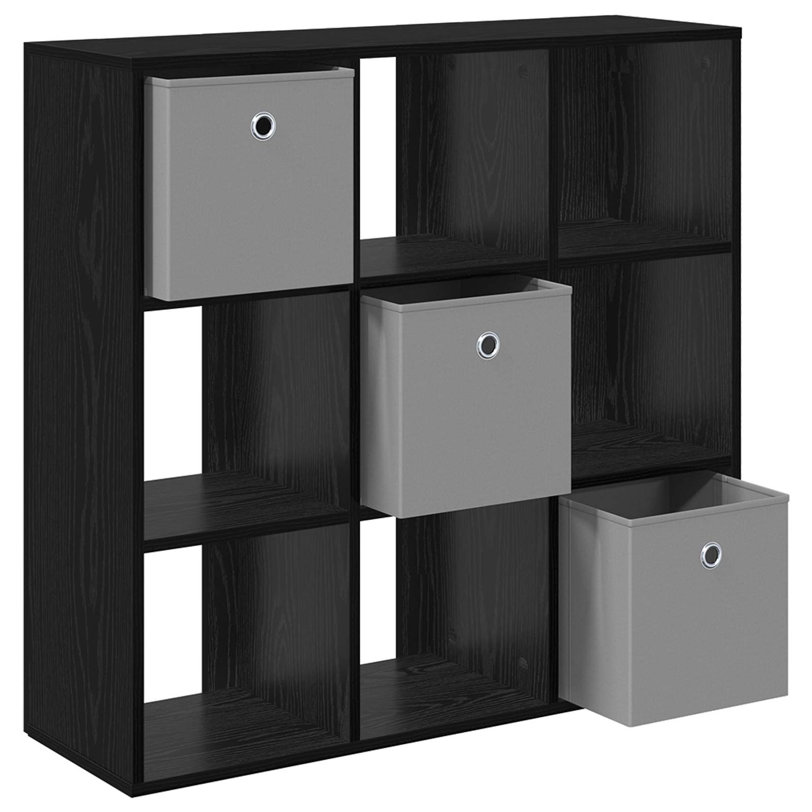 Sideboard Schwarz Eichen-Optik 88,5 x 29 x 84,5 cm