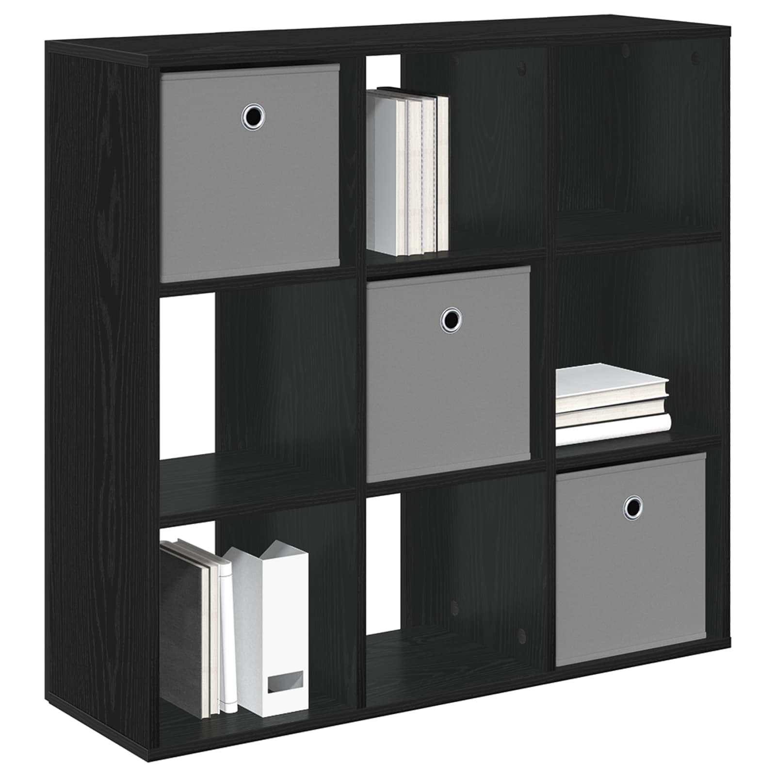 Sideboard Schwarz Eichen-Optik 88,5 x 29 x 84,5 cm