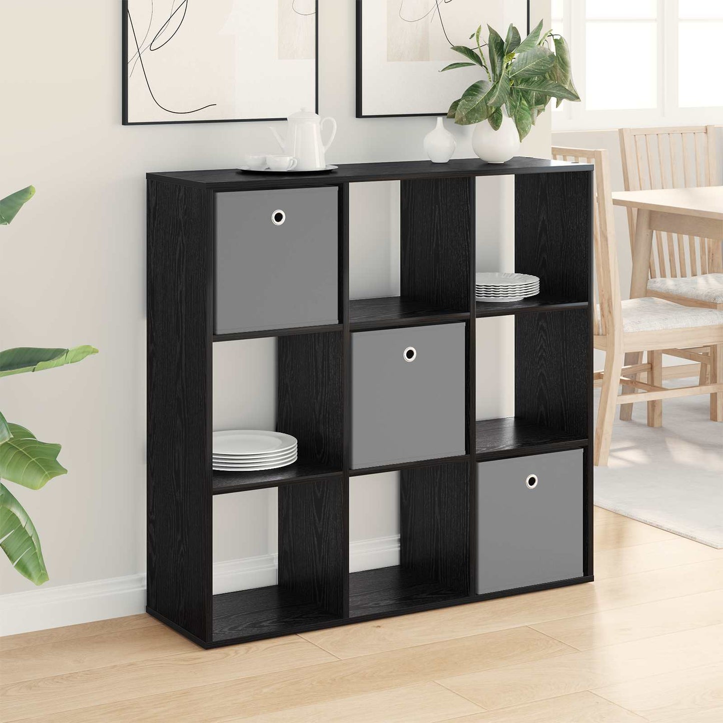 Sideboard Schwarz Eichen-Optik 102 x 31 x 99,5 cm