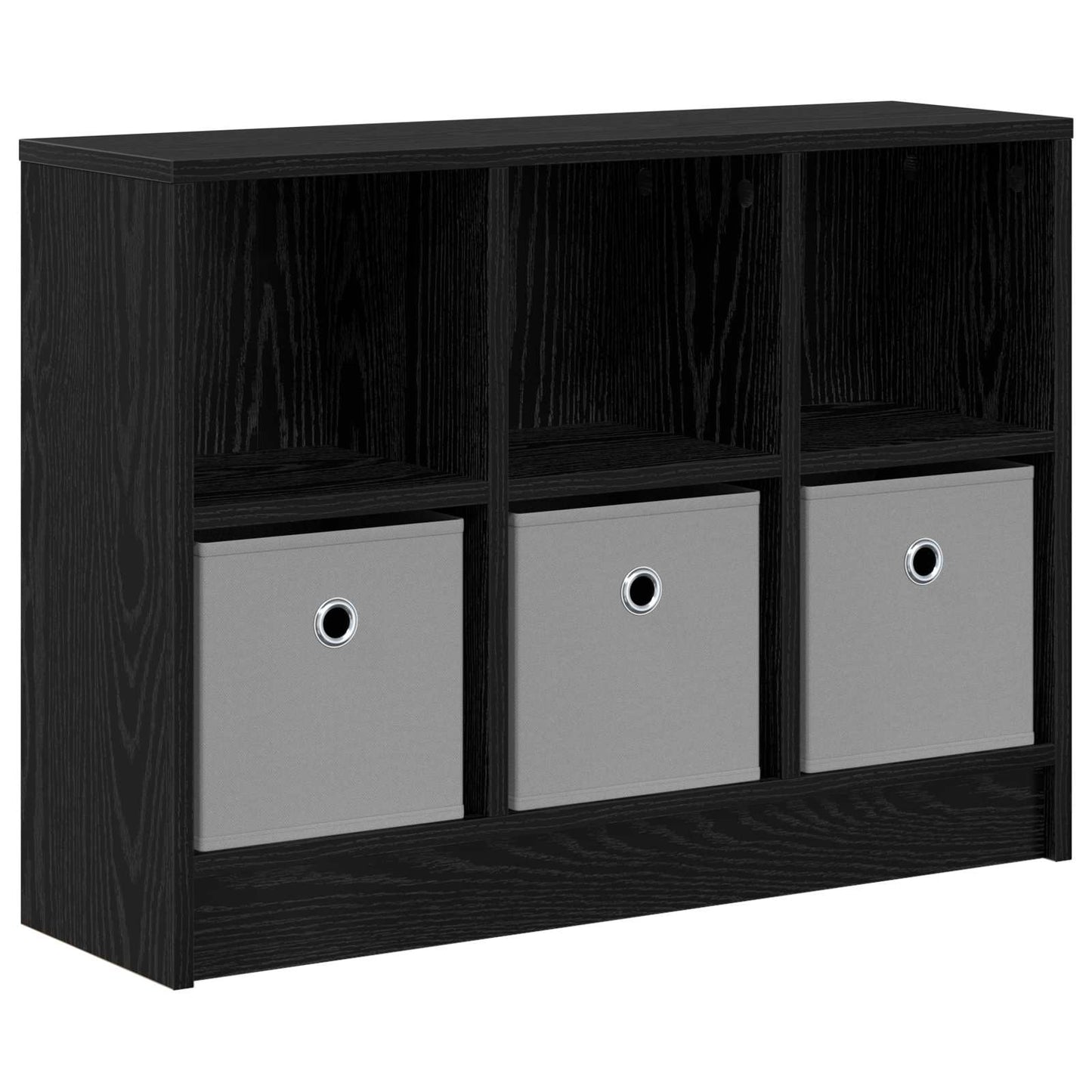 Sideboard Schwarz Eichen-Optik 73,5 x 22,5 x 53,5 cm