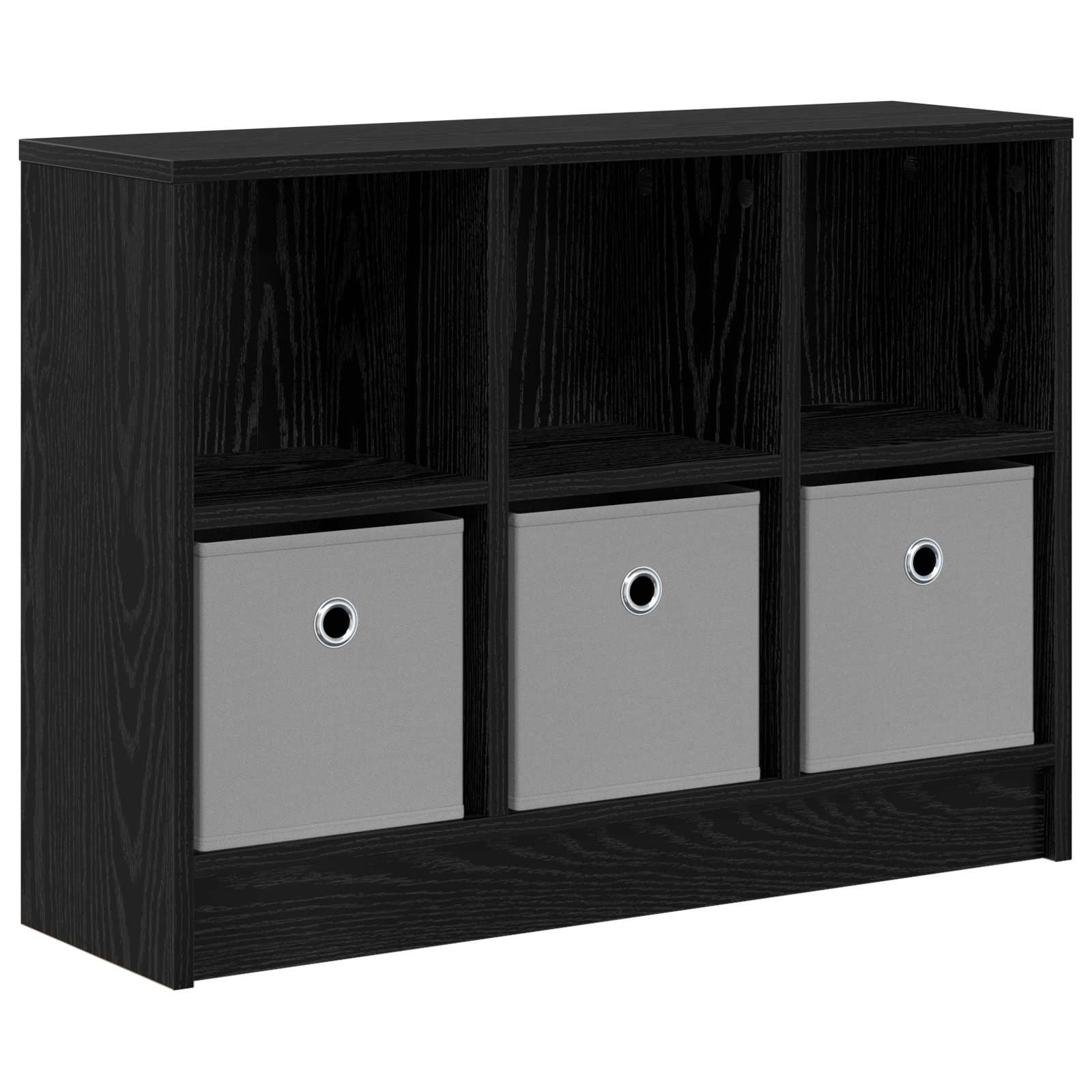 Sideboard Schwarz Eichen-Optik 73,5 x 22,5 x 53,5 cm