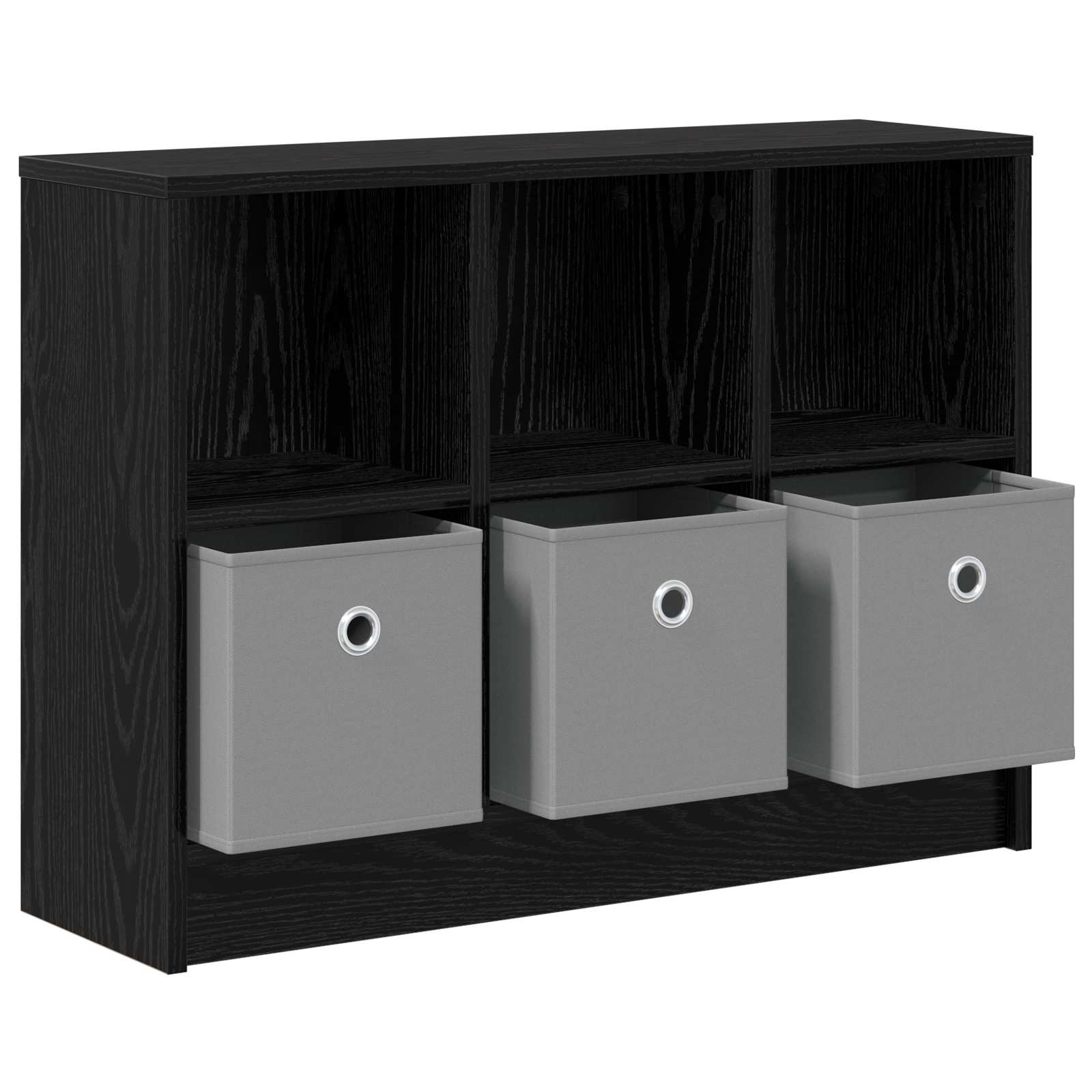 Sideboard Schwarz Eichen-Optik 73,5 x 22,5 x 53,5 cm