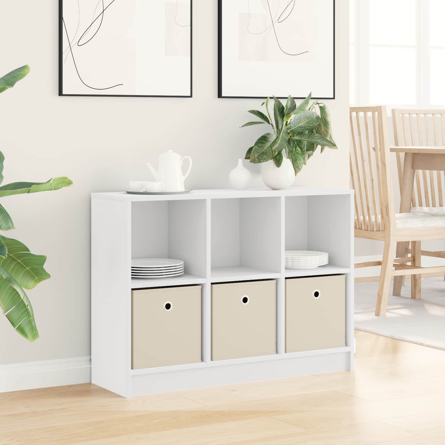 Sideboard Weiß 88,5 x 27,5 x 63,5 cm
