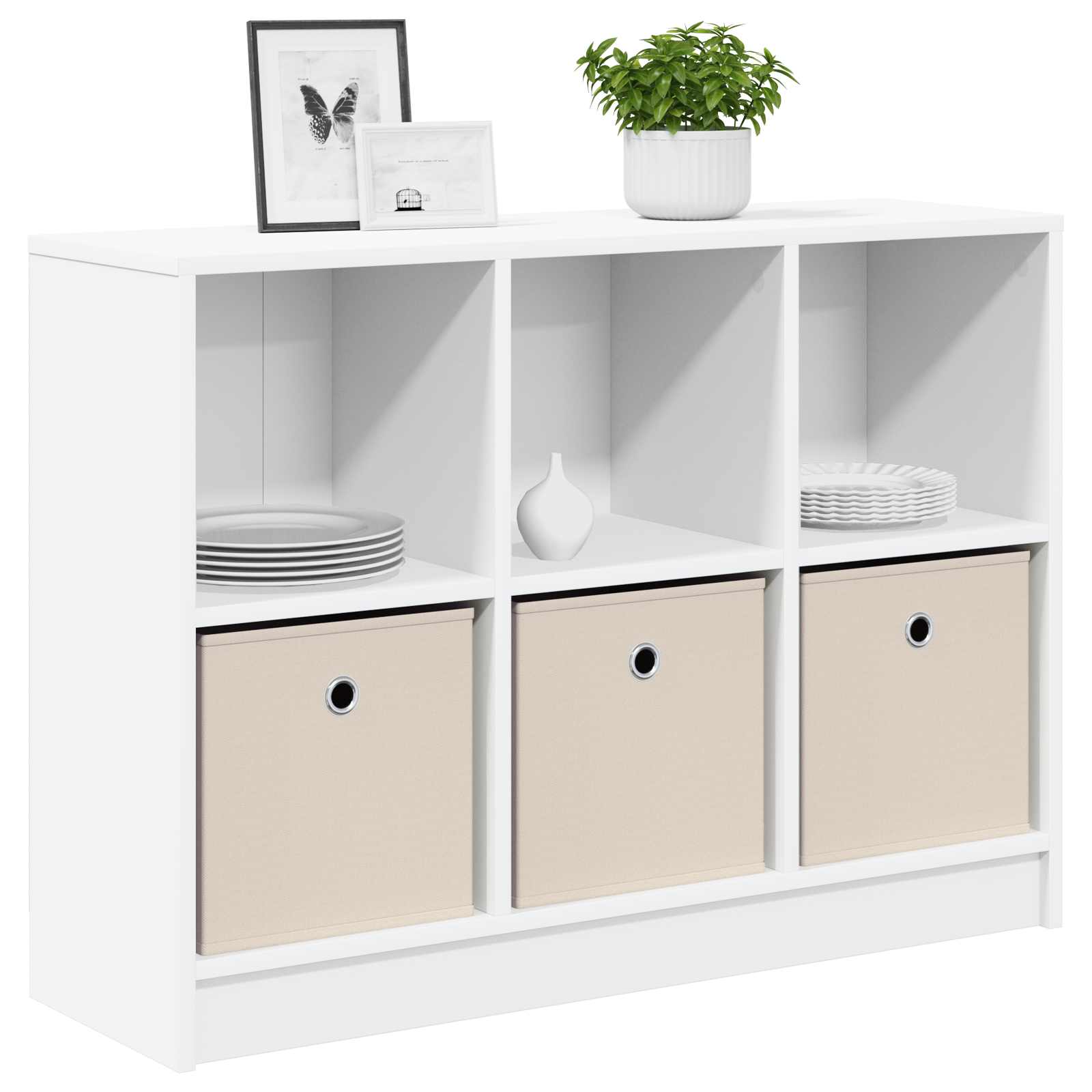 Sideboard Weiß 88,5 x 27,5 x 63,5 cm