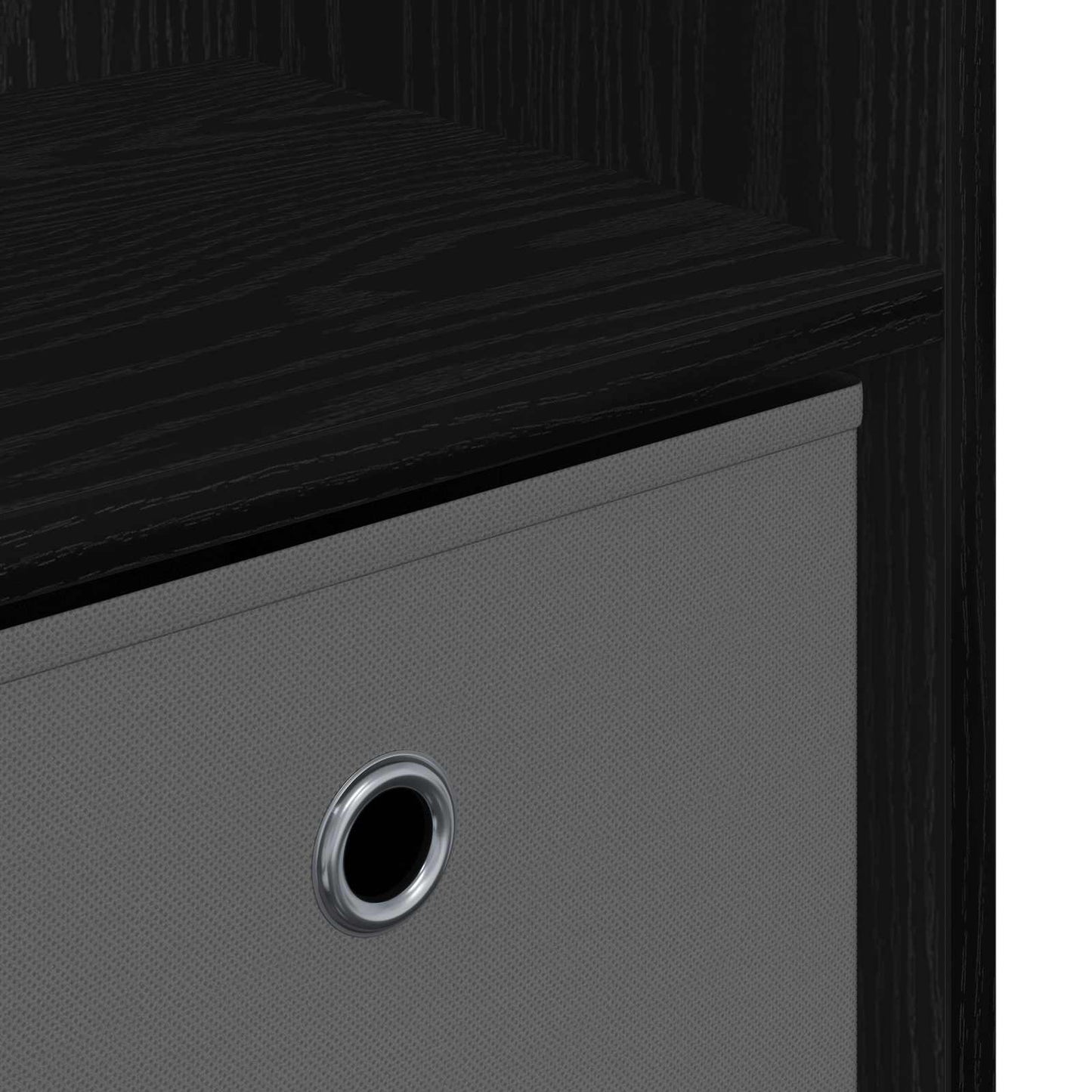Sideboard Schwarz Eichen-Optik 88,5 x 27,5 x 63,5 cm