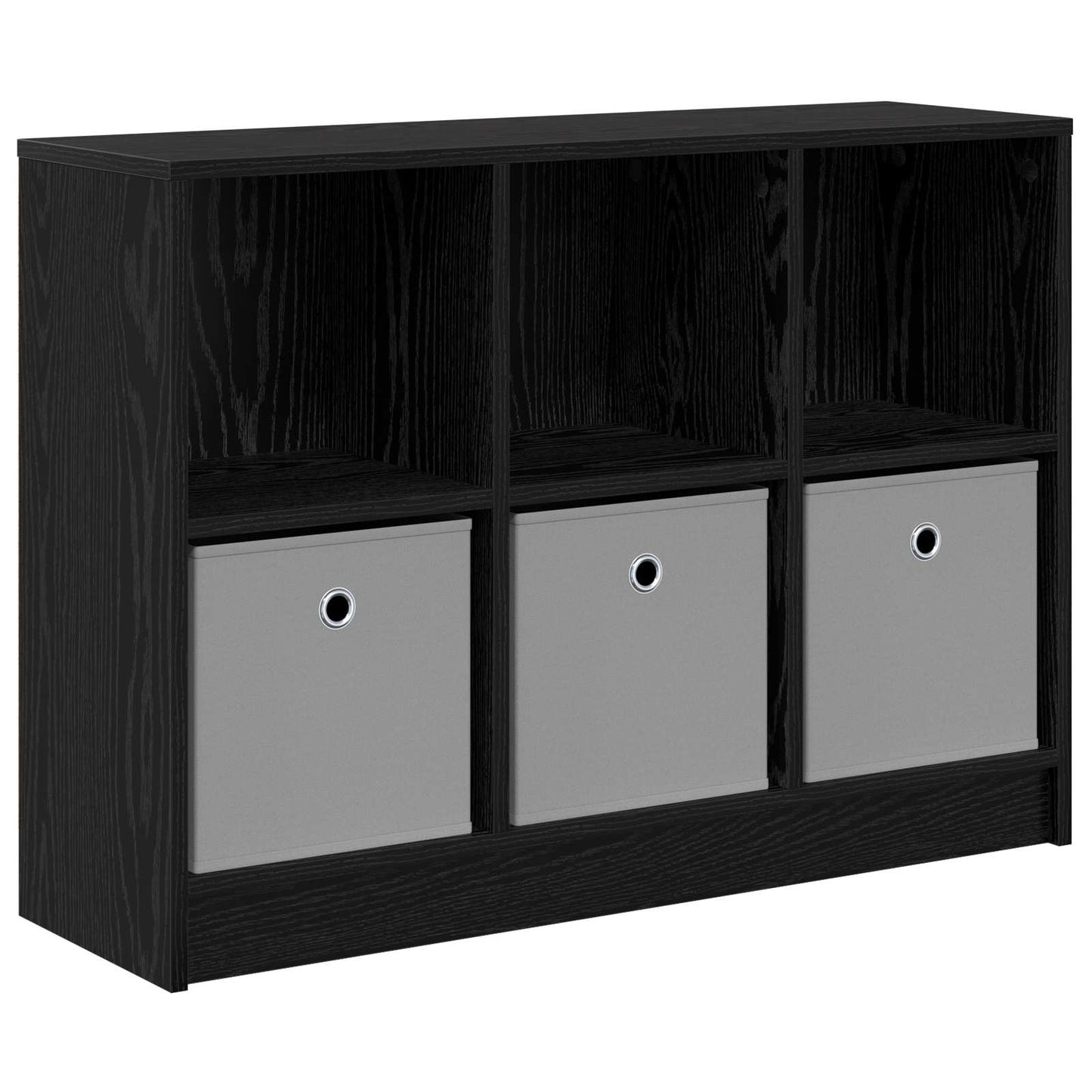 Sideboard Schwarz Eichen-Optik 88,5 x 27,5 x 63,5 cm