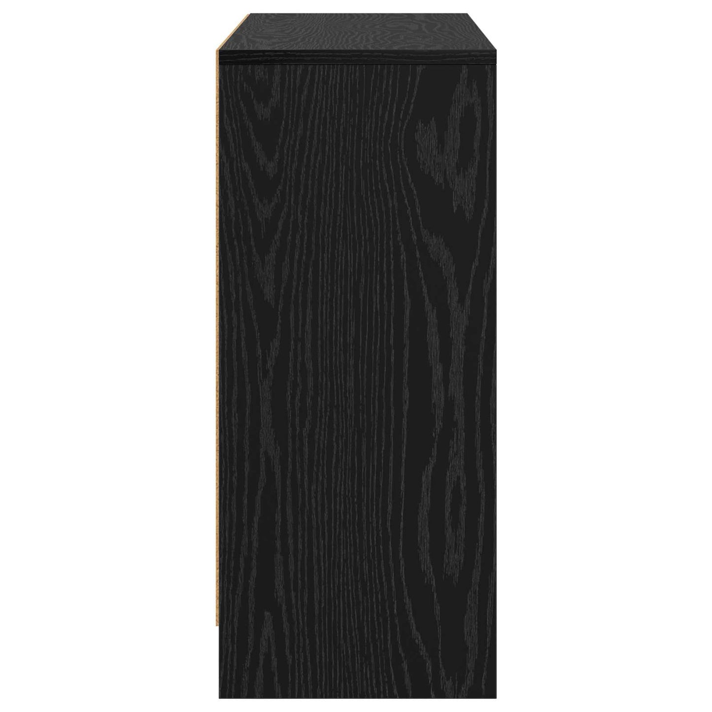 Sideboard Schwarz Eichen-Optik 88,5 x 27,5 x 63,5 cm